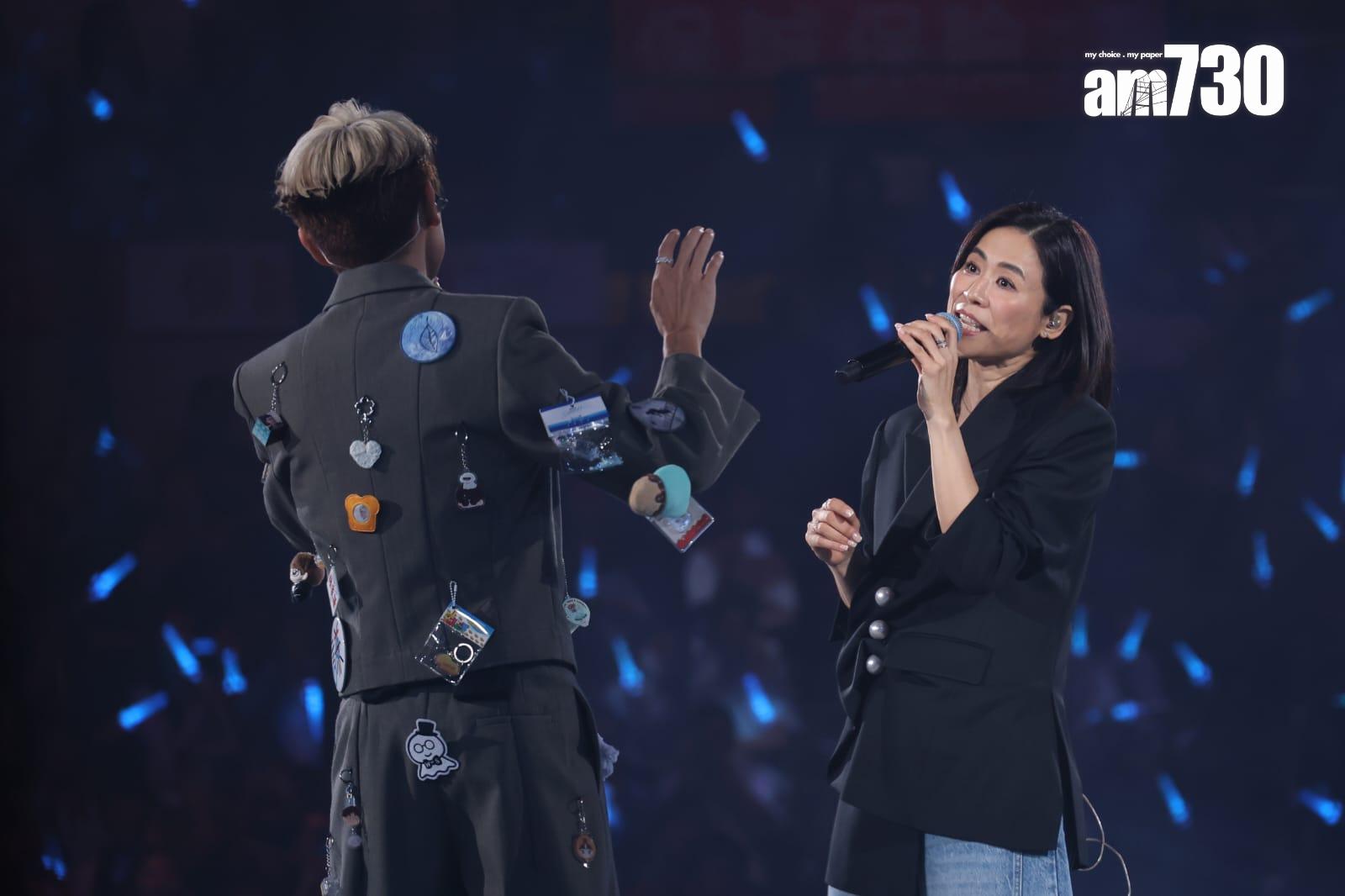 宣萱與林家謙合唱《難兄難弟》及《在空中的這一秒》。 (林俊源攝)