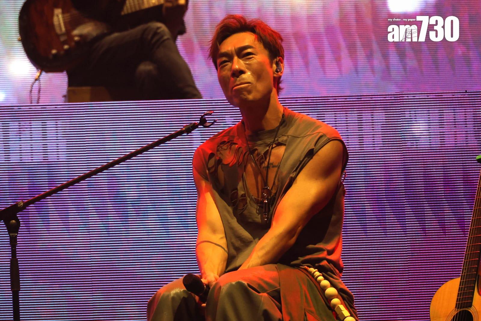 許志安在《BIG FOUR HAPPY TO SEE YOU ALL演唱會2025》尾場,再次淚灑舞台。(林俊源攝)