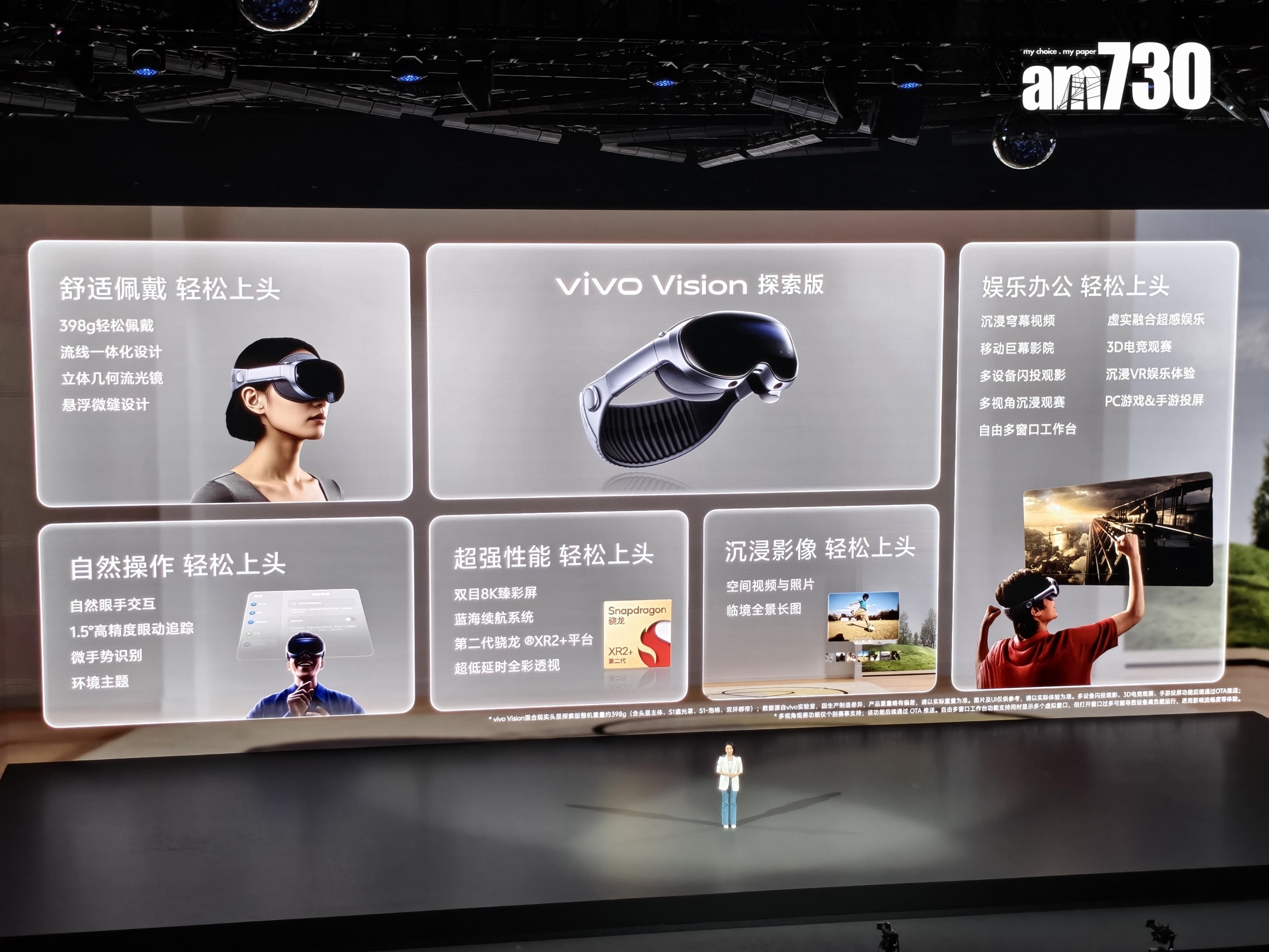 vivo VisionMR頭戴式裝置賣點一覽。