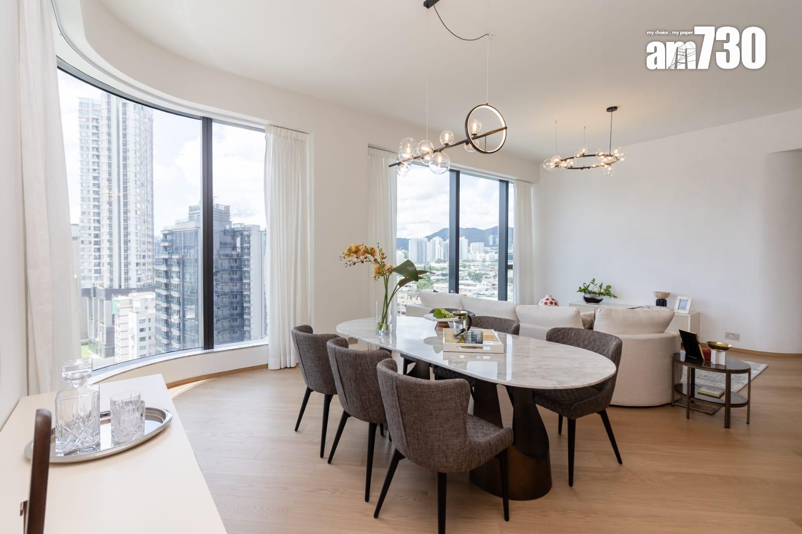 譽林示範單位|1386呎三房兩套連傢俬 落地玻璃窗擁覽加多利山景致 (多圖有片)|何文田新盤