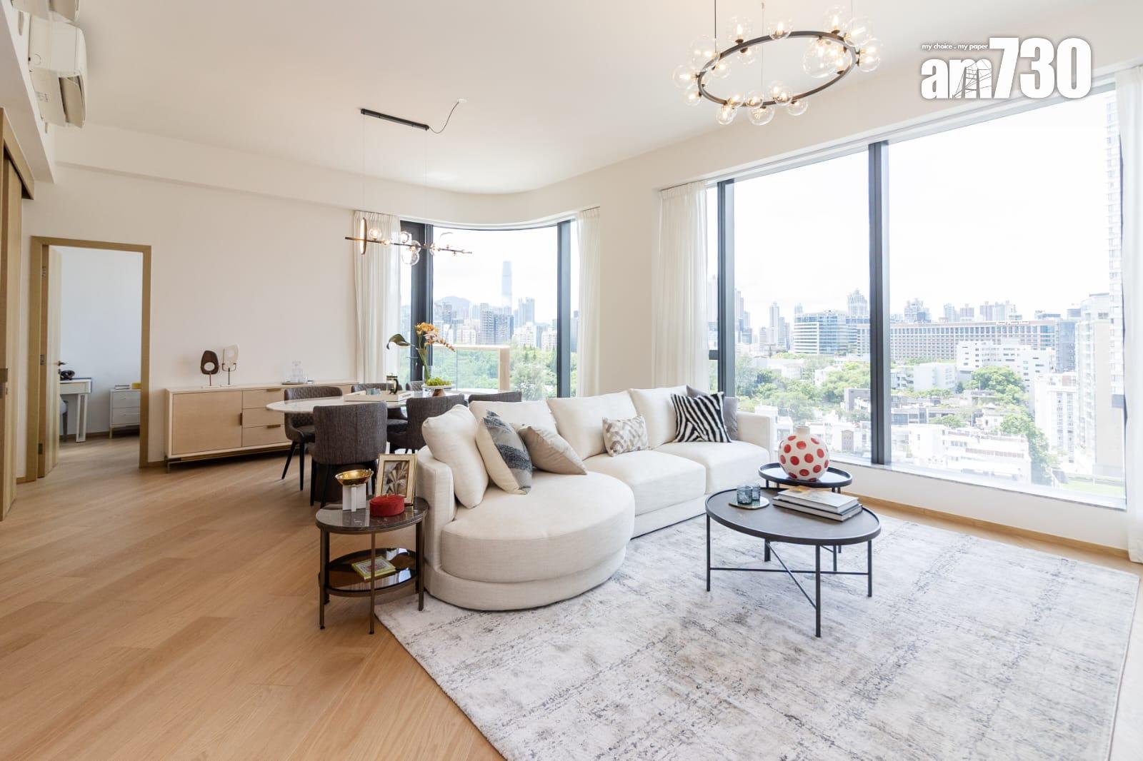 譽林示範單位|1386呎三房兩套連傢俬 落地玻璃窗擁覽加多利山景致 (多圖有片)|何文田新盤