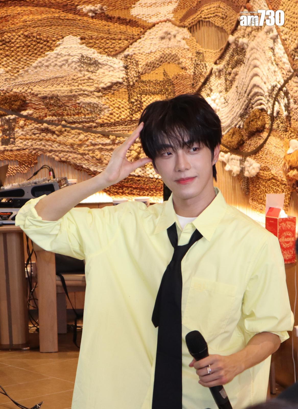 顏秋越今日(28日)現身尖沙咀出席飲品品牌活動。(娛樂組攝)