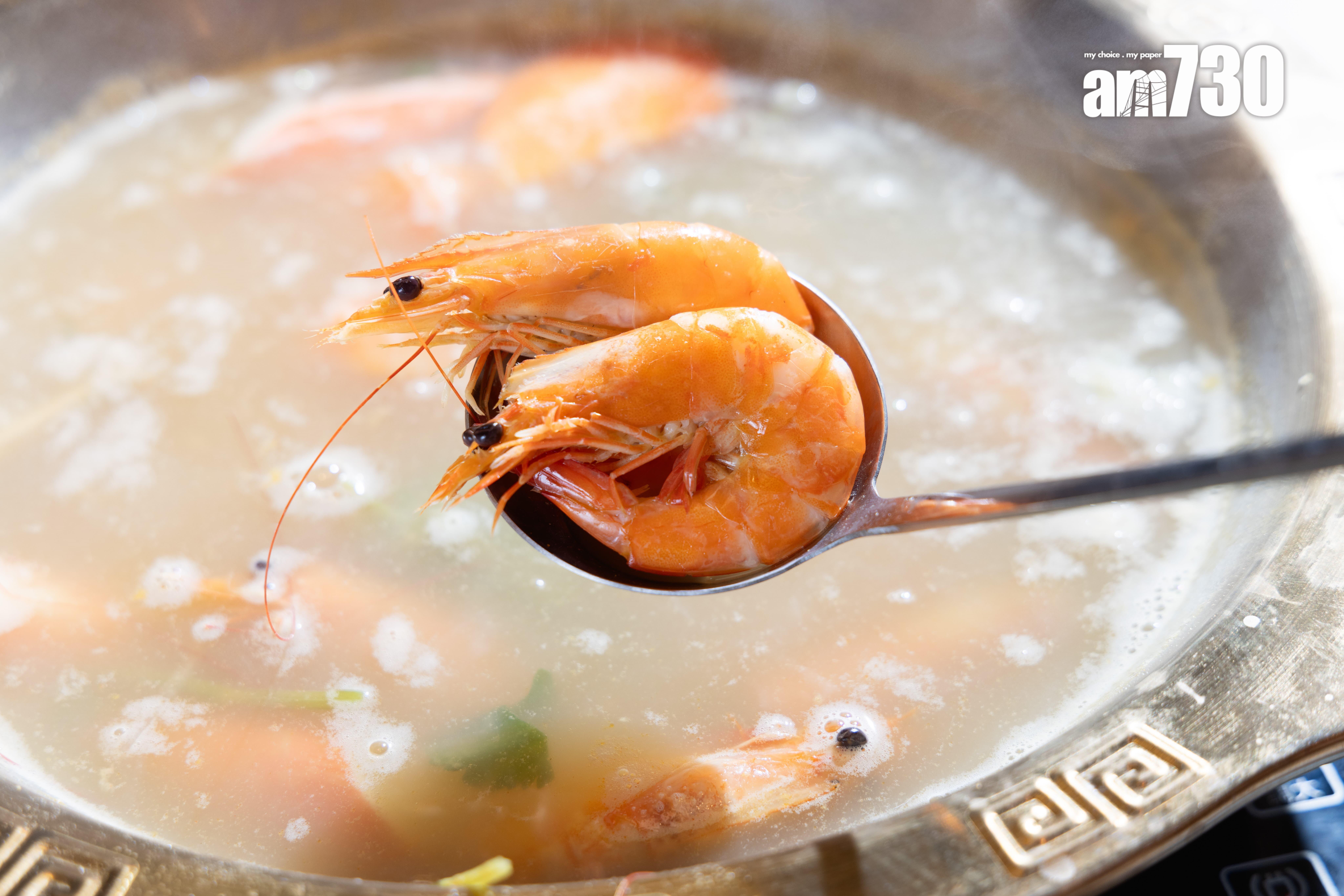 店內供應九節蝦、大頭蝦、基圍蝦。(吳康琦攝)