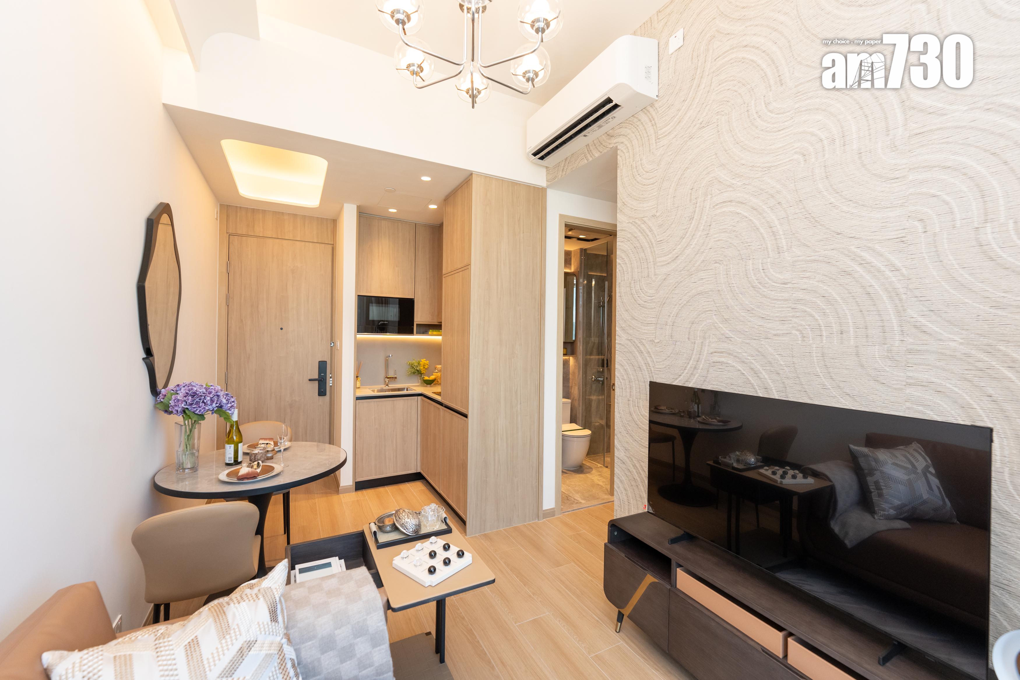 朗天峰現樓示範單位|387及365呎連裝修兩房戶 空間流露「城中森」氛圍 (多圖)|元朗新盤