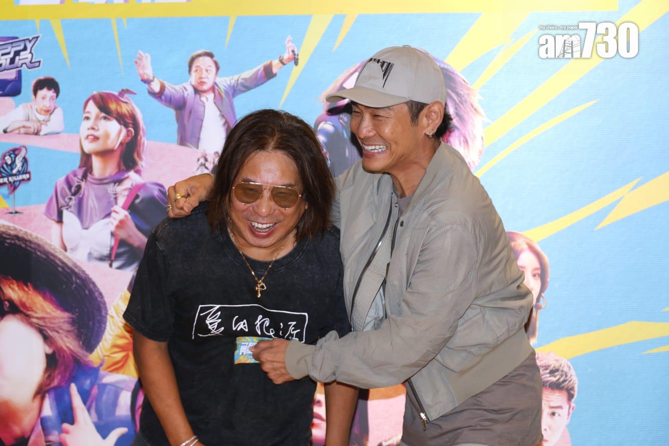 林敏驄擔正的電影《觸電》舉行首映禮,好友杜德偉現身捧場。(林俊源攝)