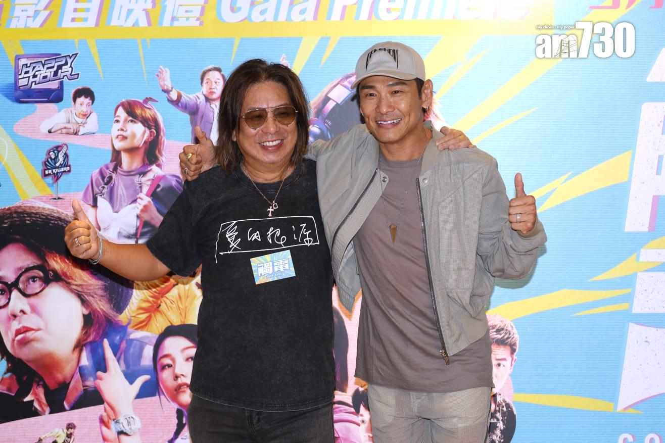 林敏驄擔正的電影《觸電》舉行首映禮,好友杜德偉現身捧場。(林俊源攝)