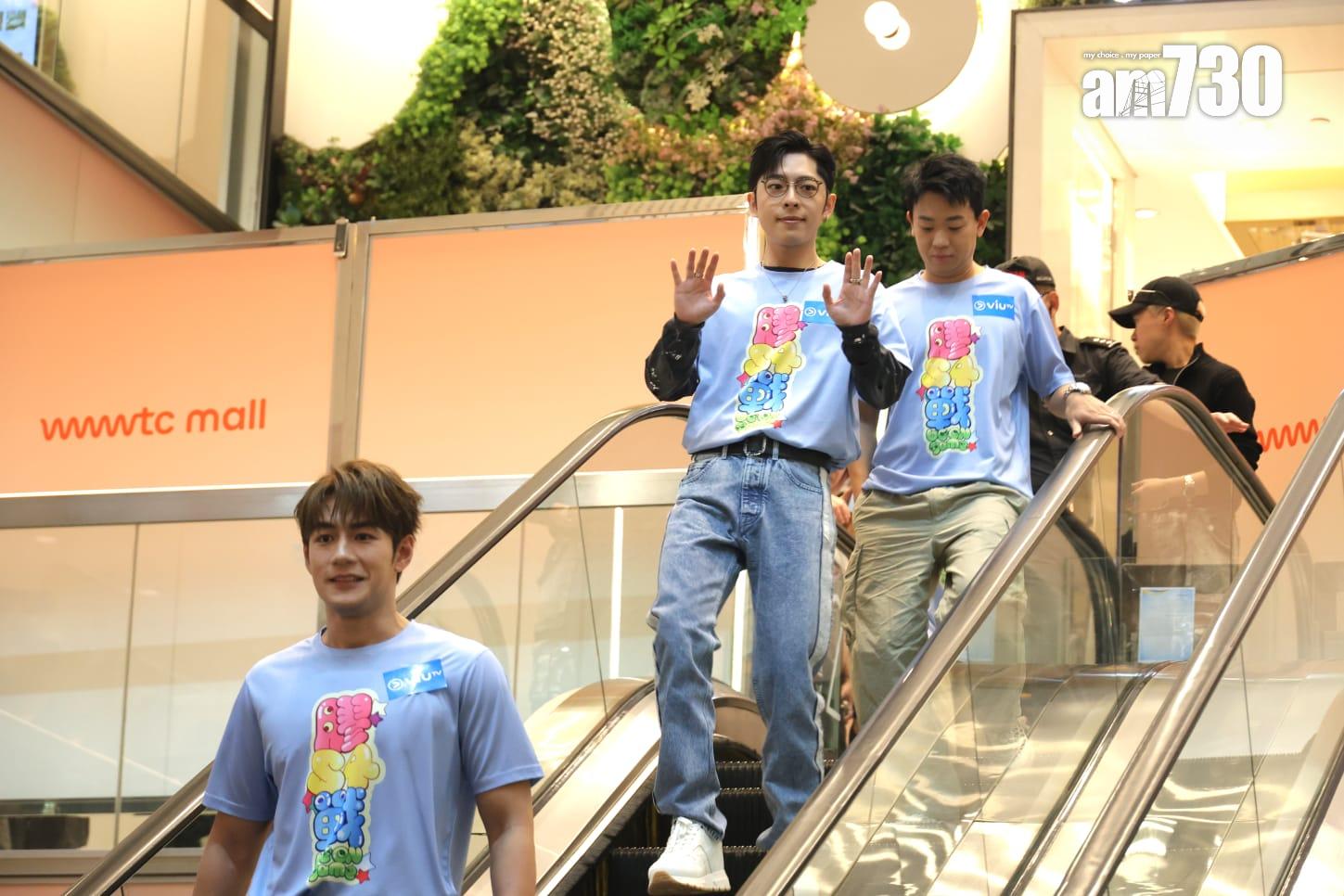 6膠齊齊現身銅鑼灣,出席《膠戰S4》記者會。(林俊源攝)