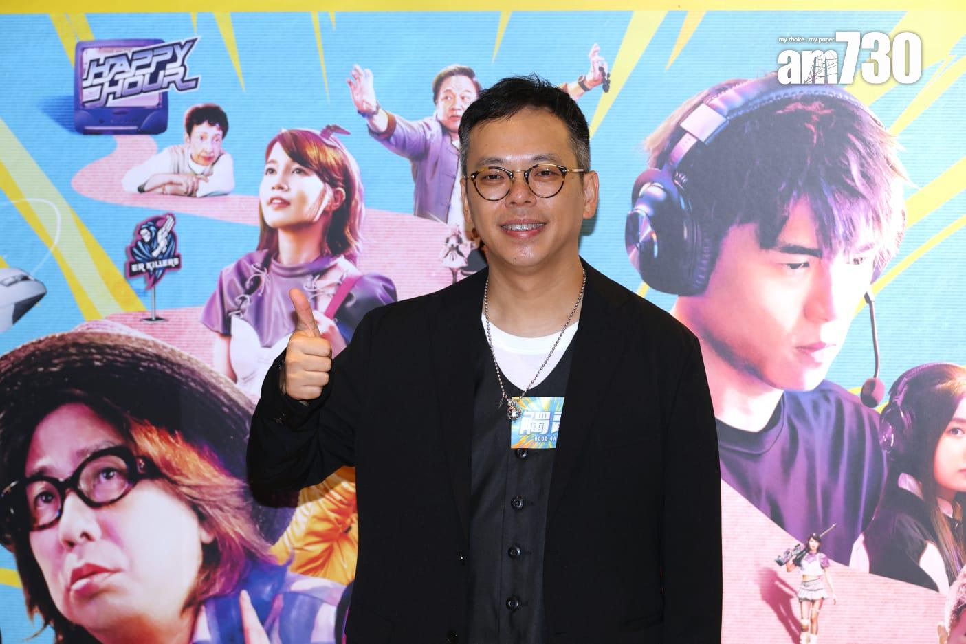 梁國輝出席其執導電影《觸電》首映禮。(林俊源攝)