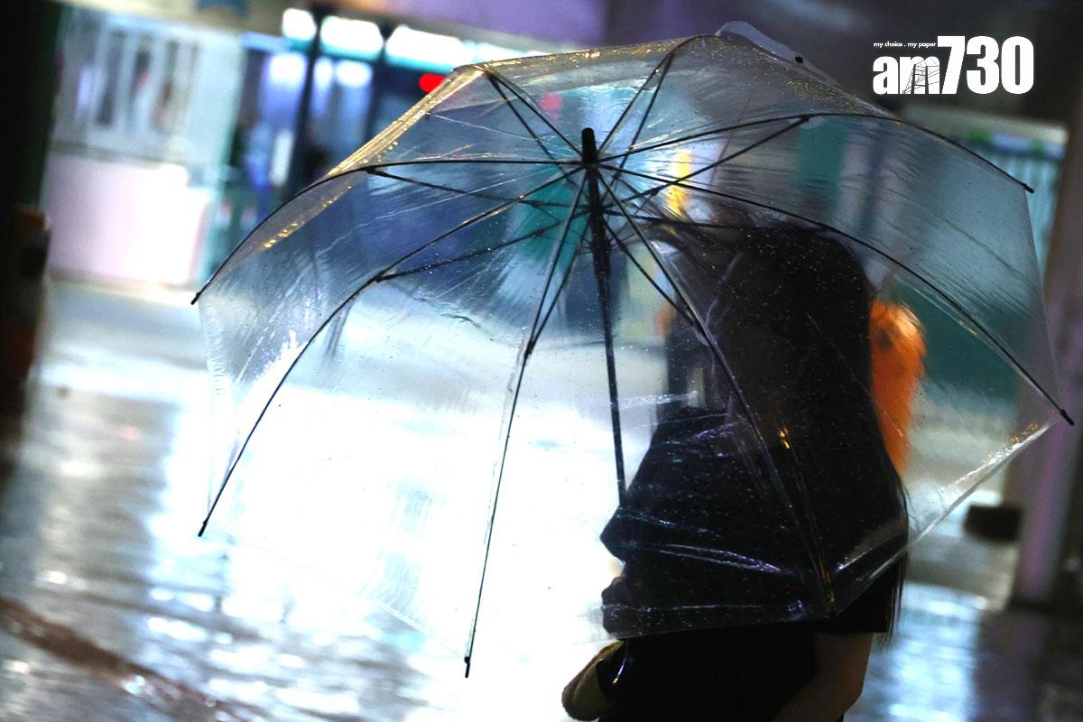 八號東南烈風或暴風信號生效期間,尖沙咀仍有零星市民和遊客。(林俊源攝)