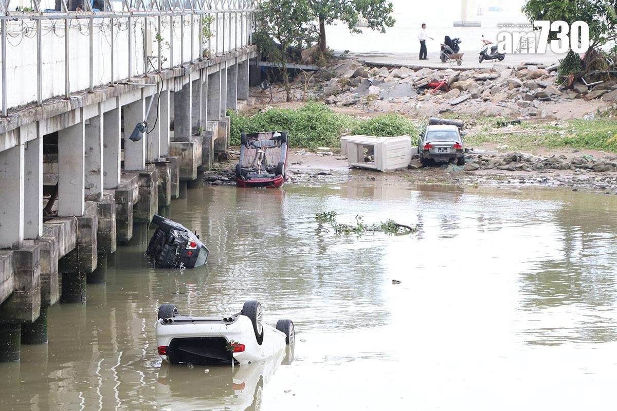 2017年颱風天鴿襲澳後的澳門市況。(資料圖片)