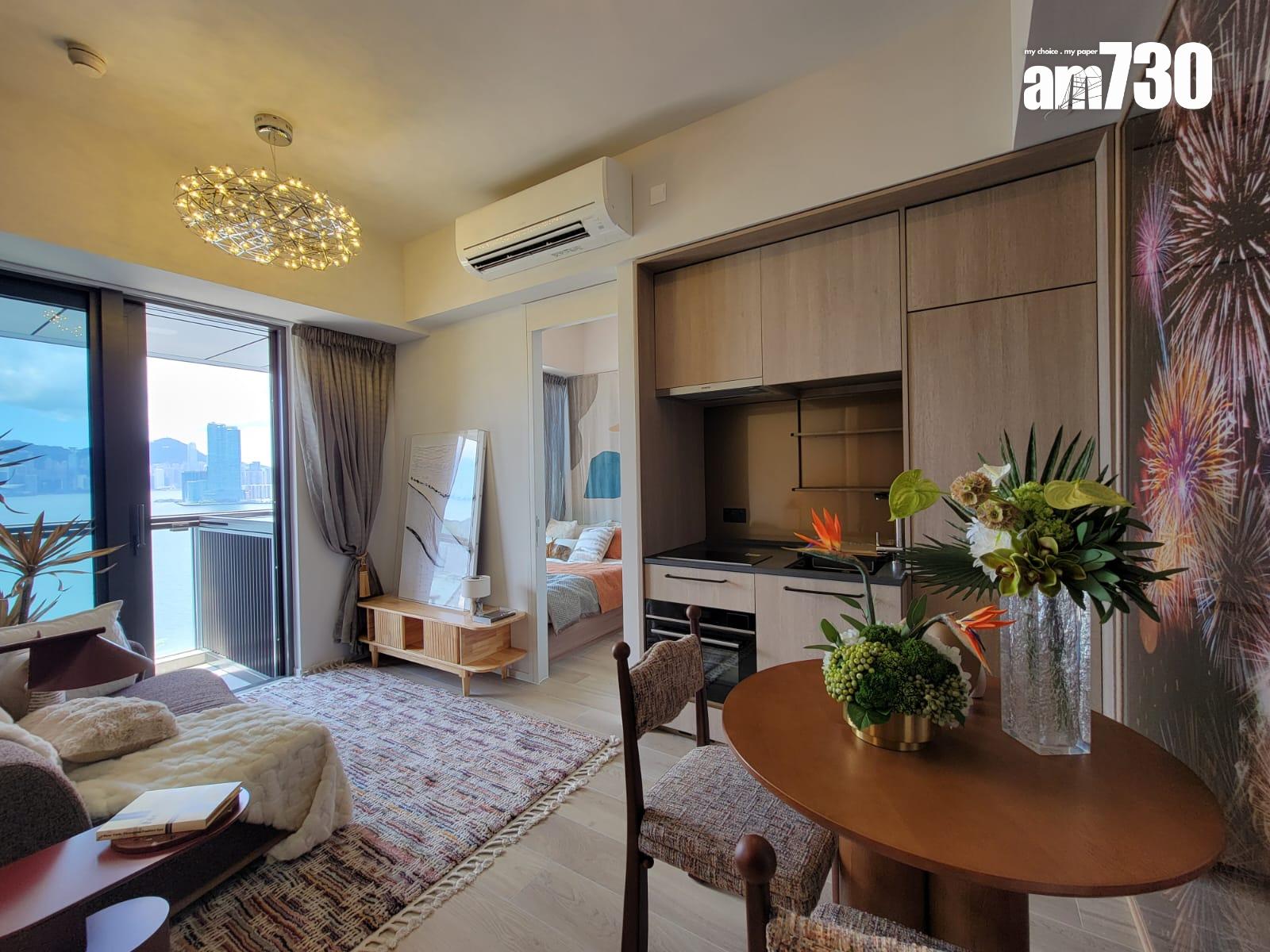 柏蔚森示範單位|385呎交樓標準兩房 前迎維港海景(多圖有片)|啟德新盤