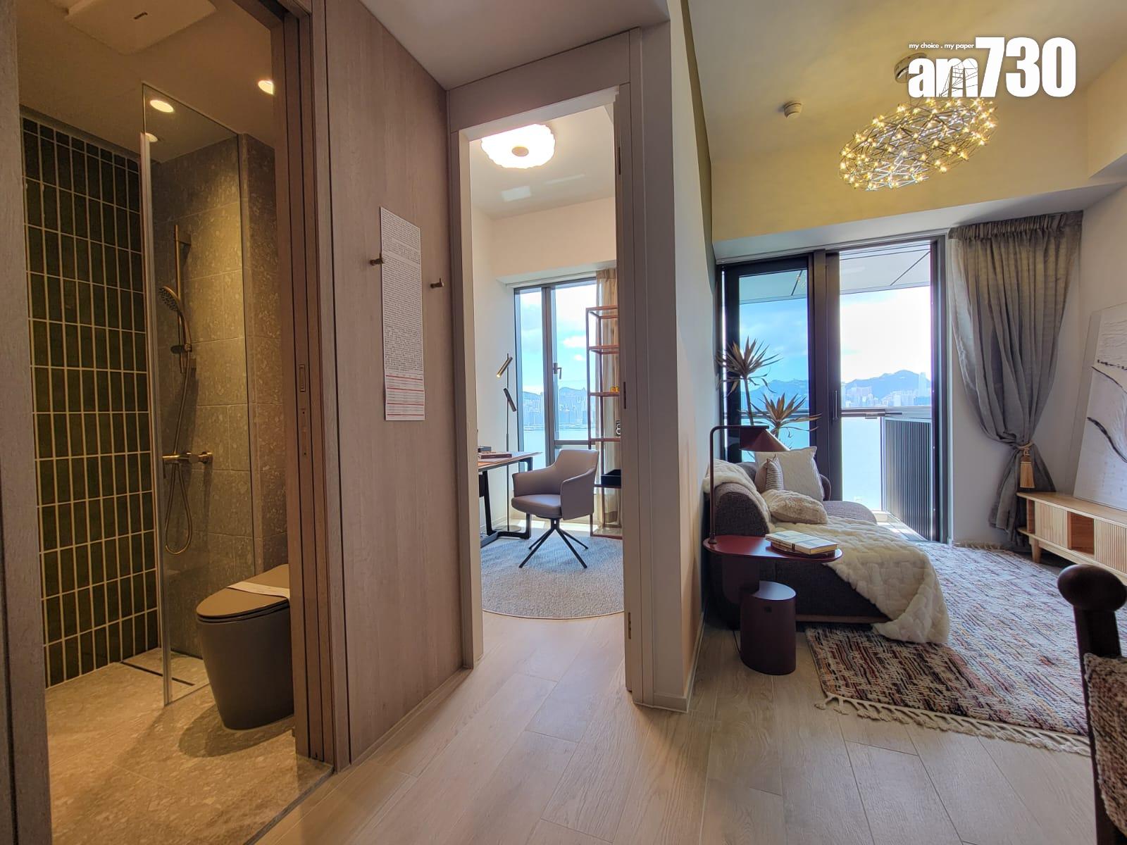 柏蔚森示範單位|385呎交樓標準兩房 前迎維港海景(多圖有片)|啟德新盤