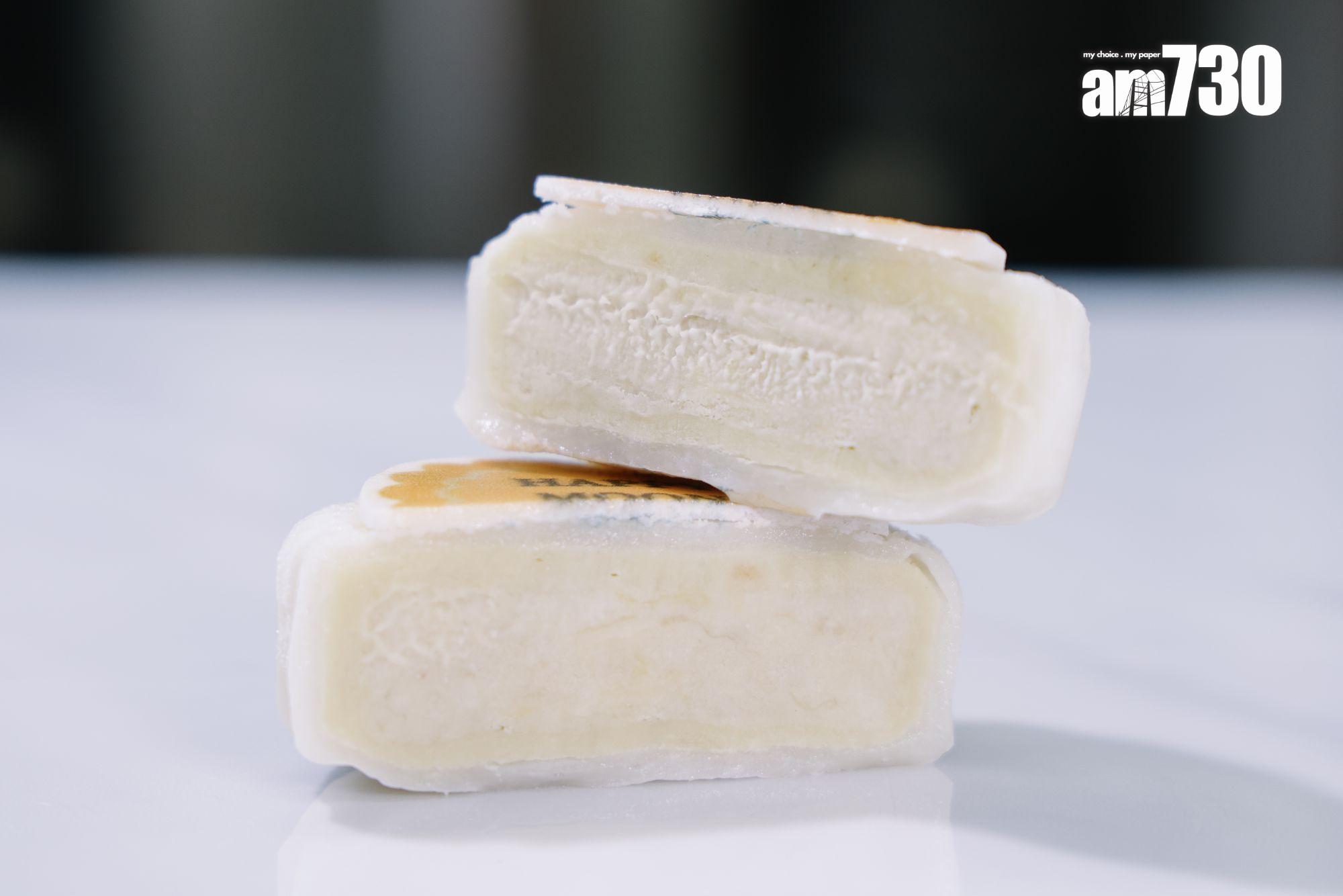 煙韌麻糬皮包裹100%馬來西亞D24爆餡榴槤蓉。(吳康琦攝)