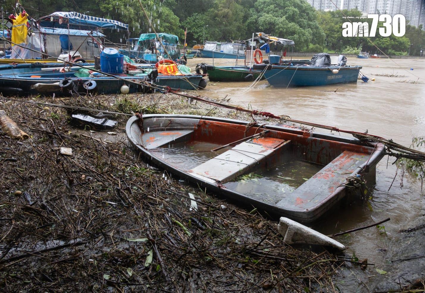 颱風樺加沙|大埔多處水浸。(蘇文傑 攝)