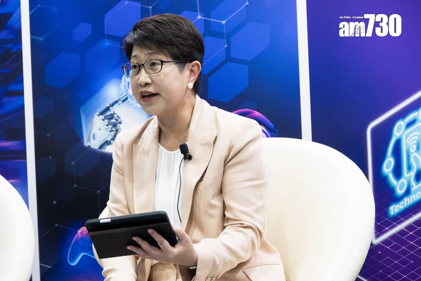 貿發局署理總裁張淑芬表示,四大科技展覽將吸引來自27個國家及地區、超過6200家展商參與。(周令知攝)