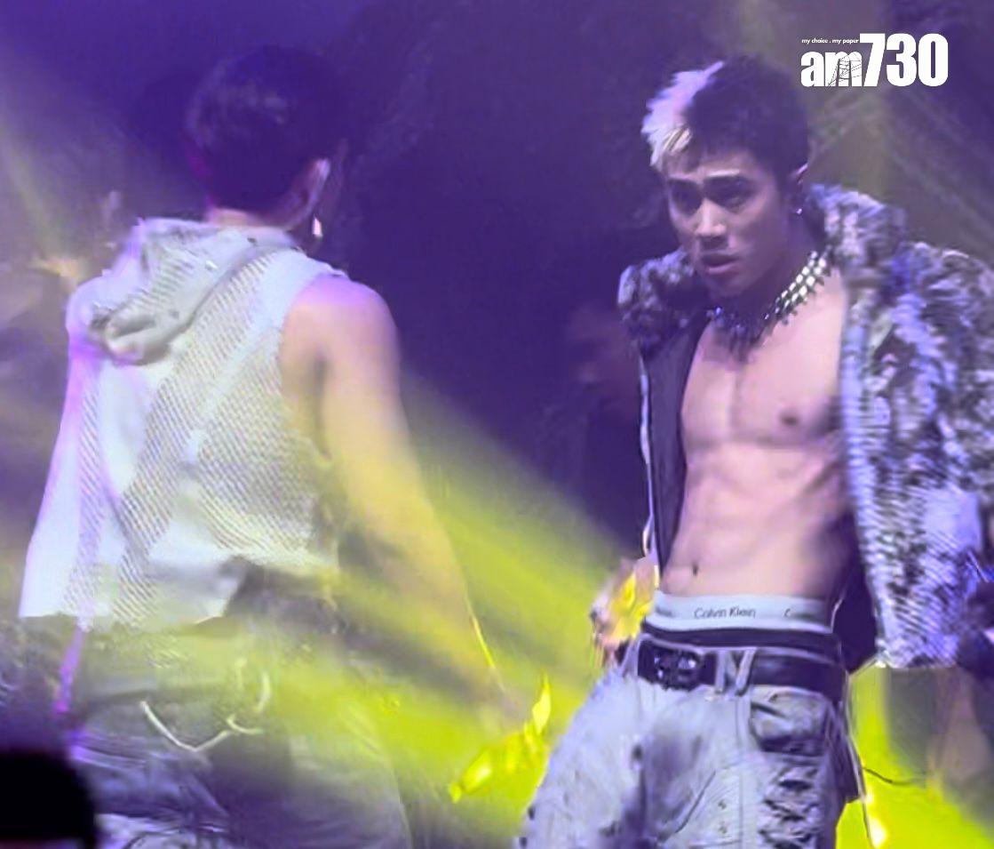 人氣成員Josh充當露肉擔當,在台上大曬肌肉。 (娛樂組攝)