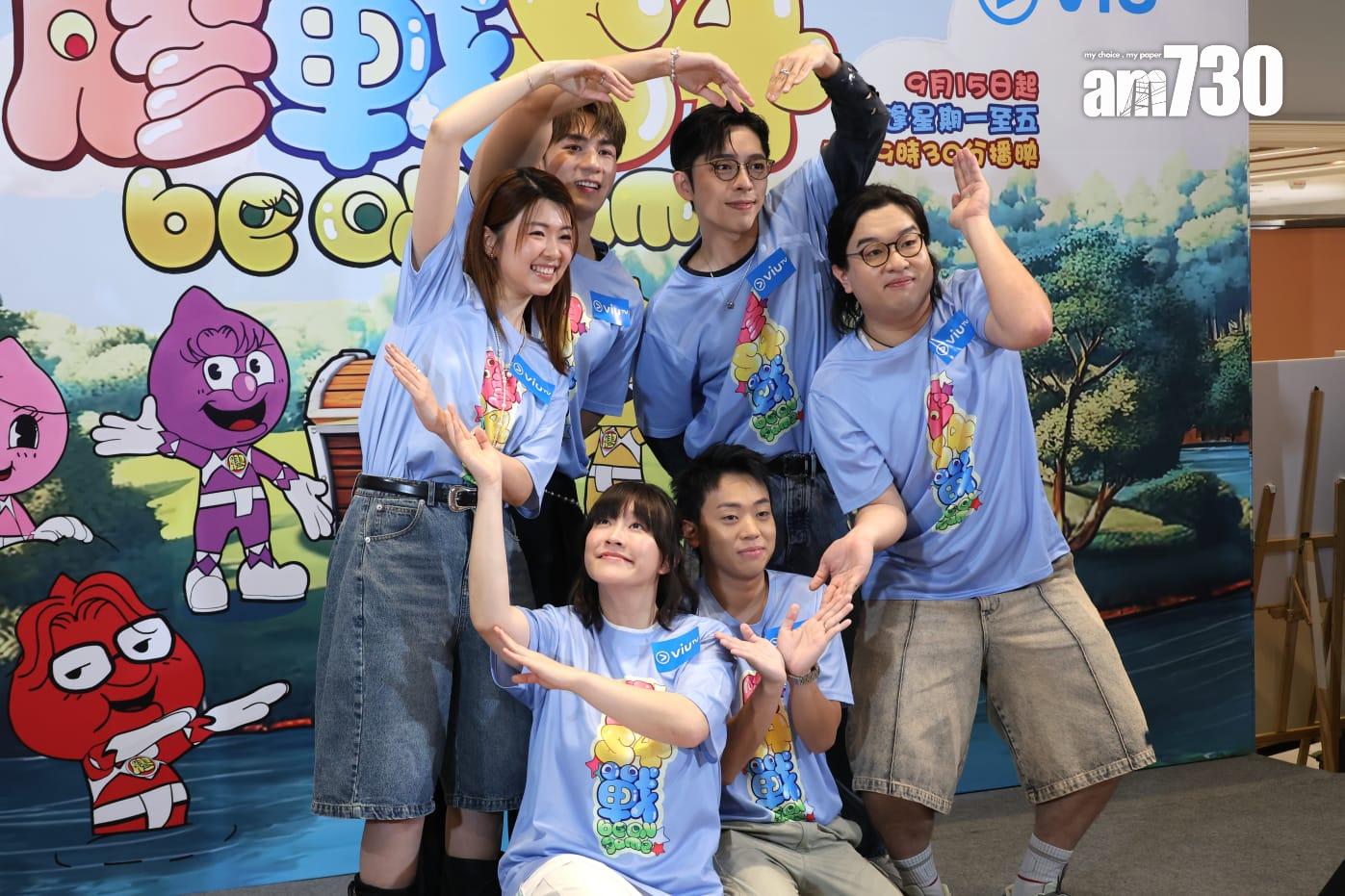 呂爵安(Edan)、魏浚笙(Jeffrey)、黃正宜(阿正)、岑珈其、劉沛蘅(Hillary)及徐浩昌(肥腸),6膠合體派「膠心」。(林俊源攝)