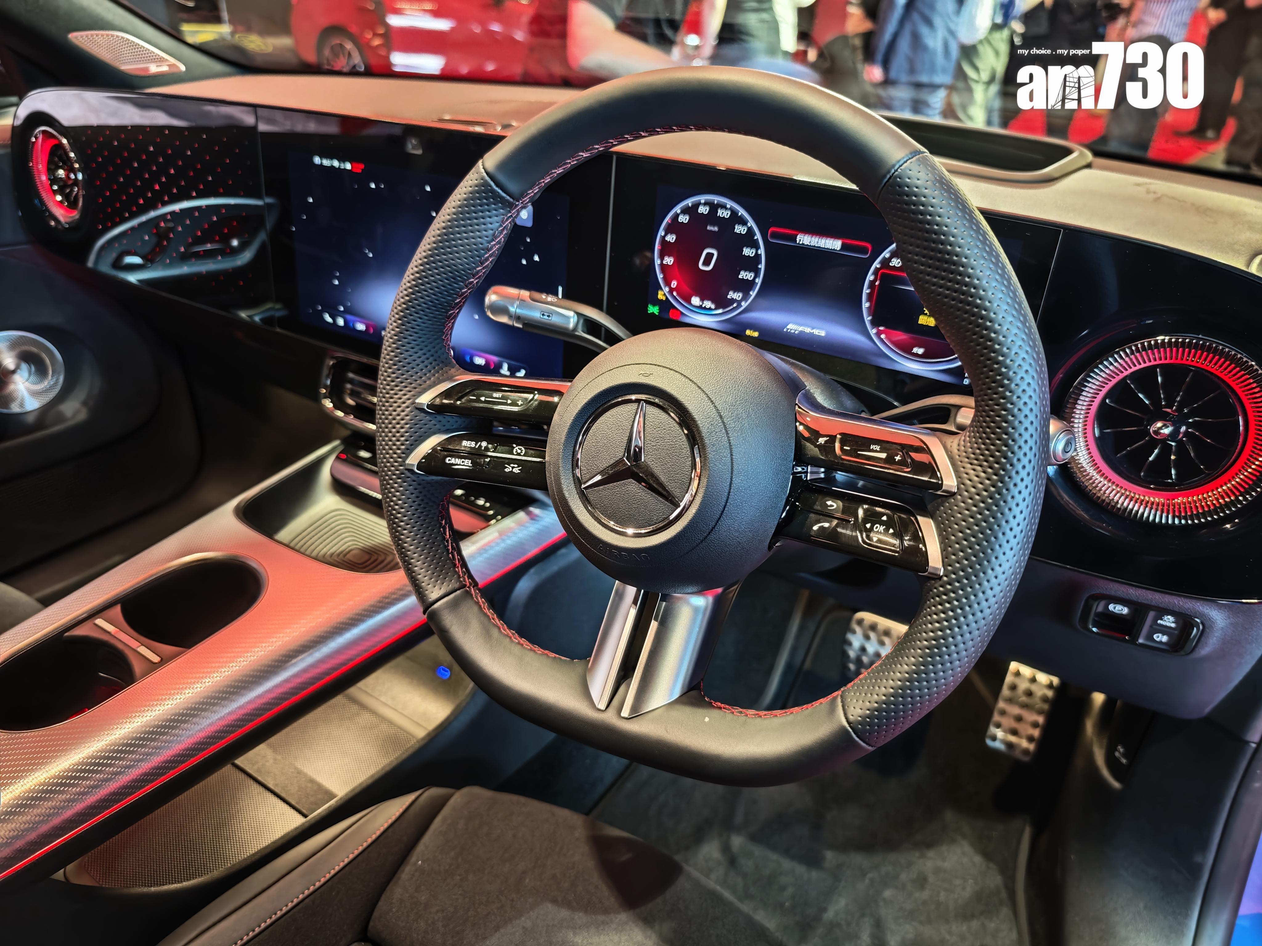 電動車|純電CLA AMG Line有nappa真皮平底式多功能跑車式軚盤。
