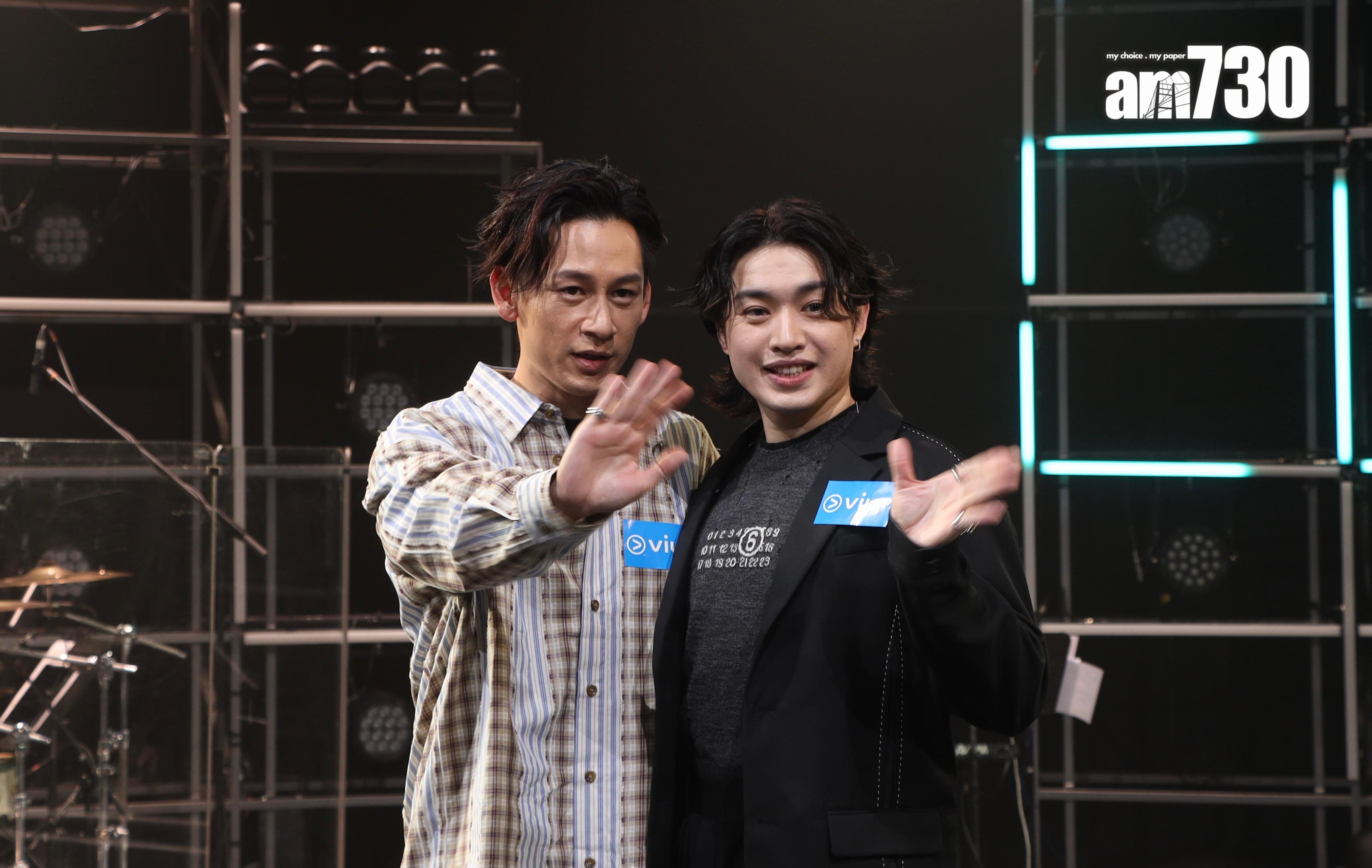 柳應廷Jer和《Chill Club》主持駱鎮偉為節目錄影。(娛樂組攝)