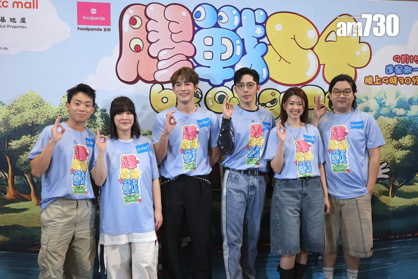 Edan、Jeffrey、黃正宜、劉沛蘅、徐浩昌和岑珈其齊聲大招呼:「大家好,我哋6膠。」(林俊源攝)