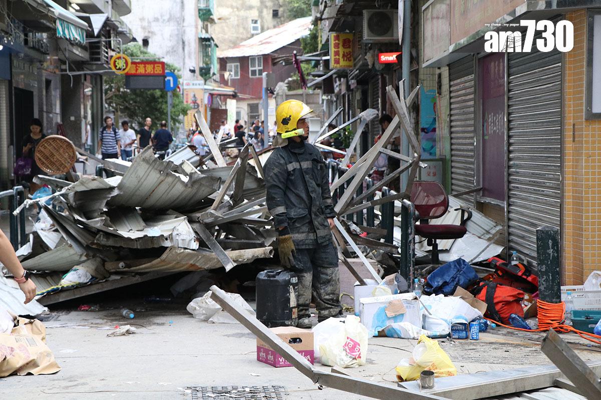 2017年颱風天鴿襲澳後的澳門市況。(資料圖片)