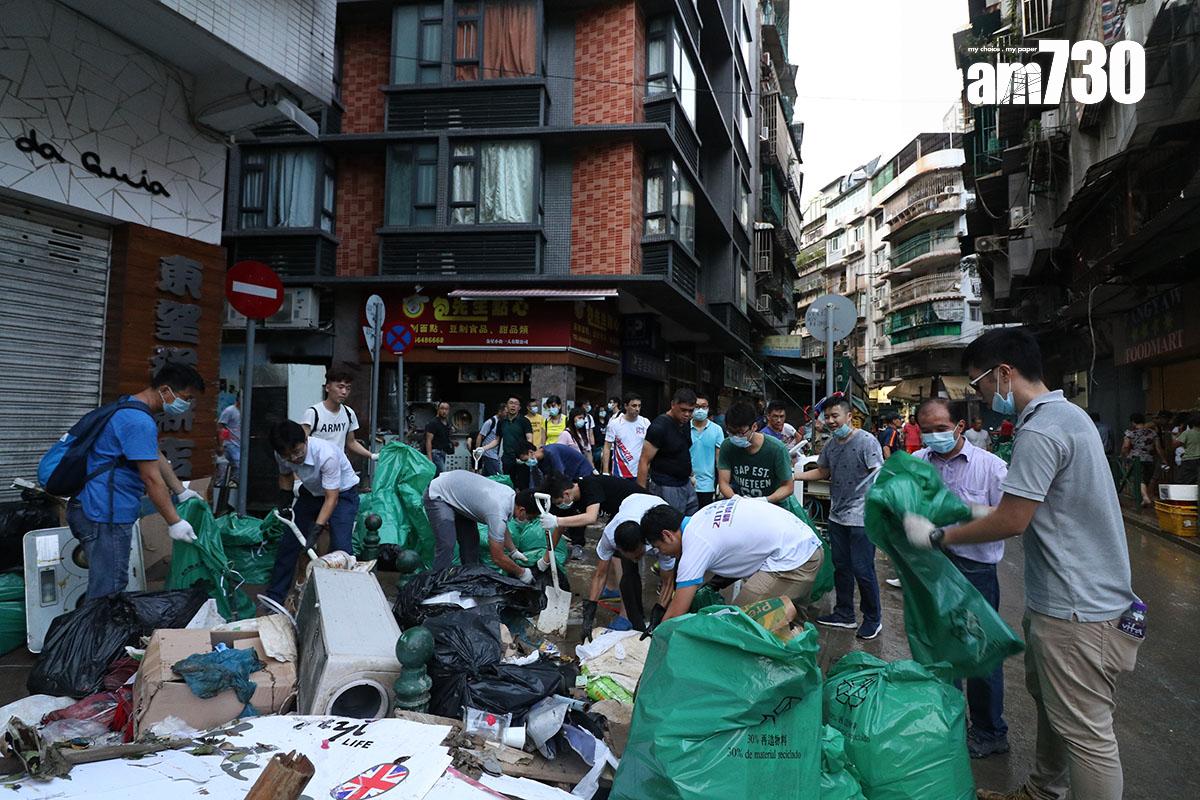 2017年颱風天鴿襲澳後的澳門市況。(資料圖片)