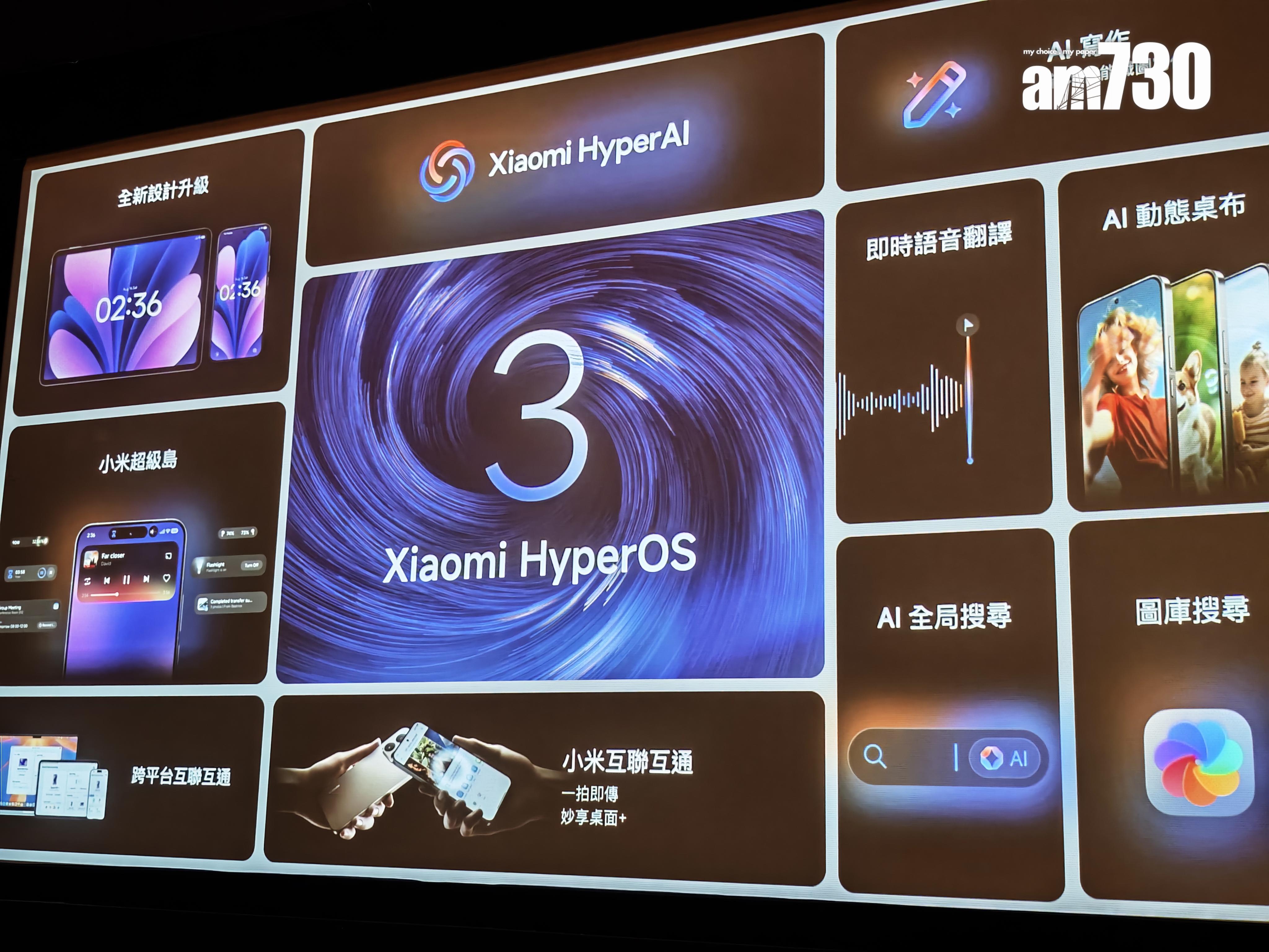 Xiaomi 15T系列搭載全新Xiaomi HyperOS 3系統。