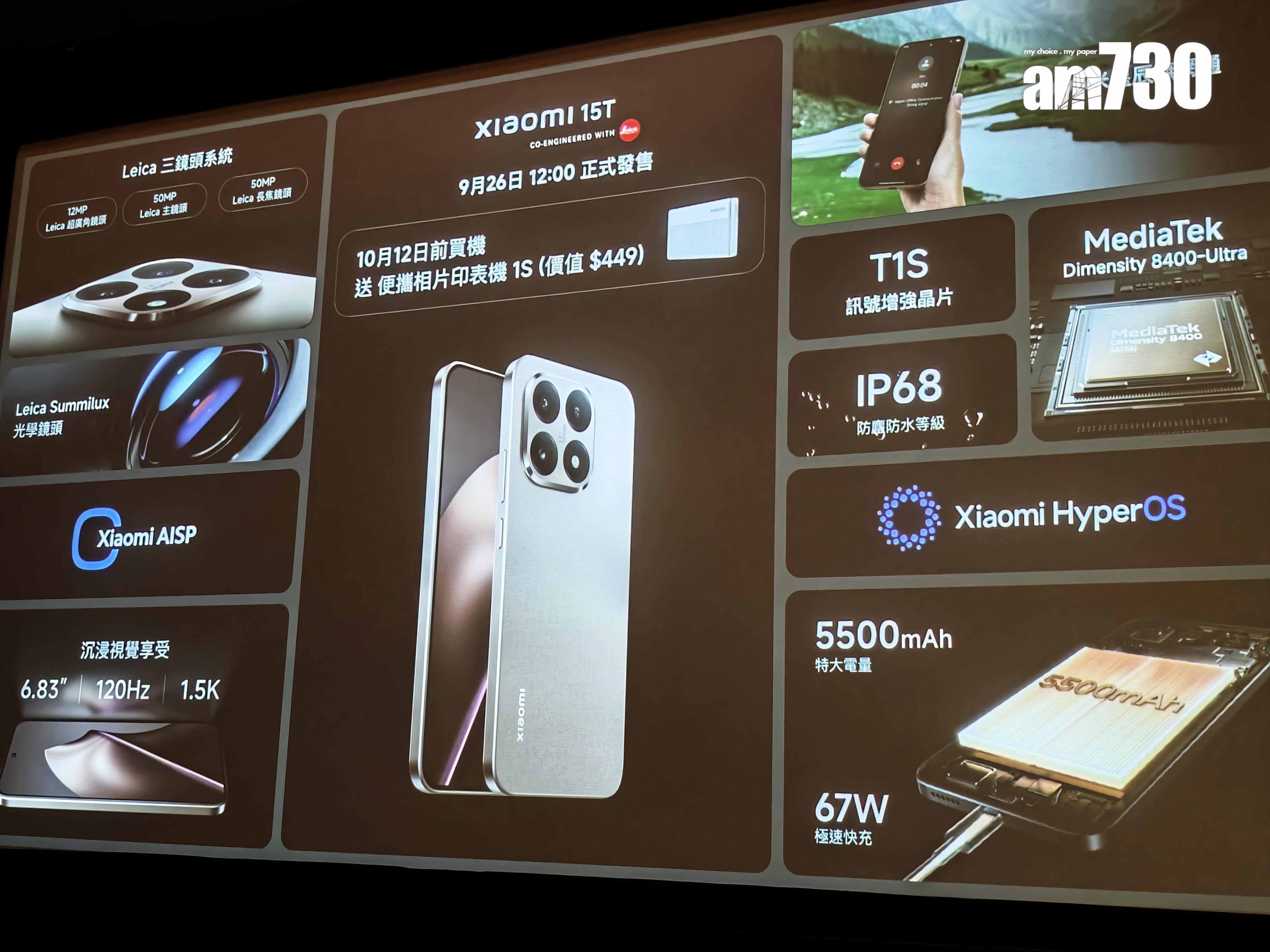 Xiaomi 15T賣點一覽。