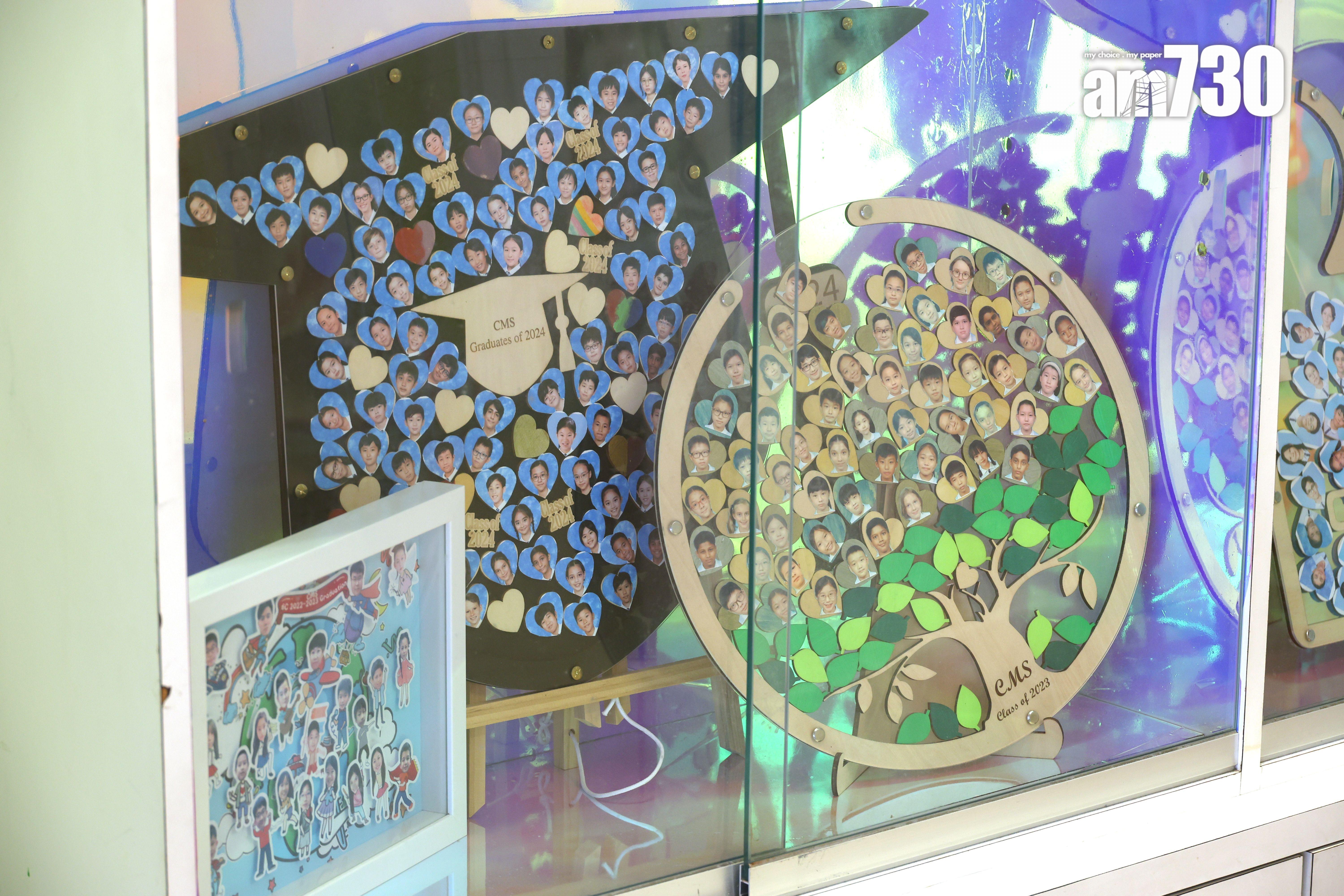 踏入校門,迎接訪客並非各種獎盃獎牌,而是象徵學校寶物的每屆畢業生。(林俊源攝)