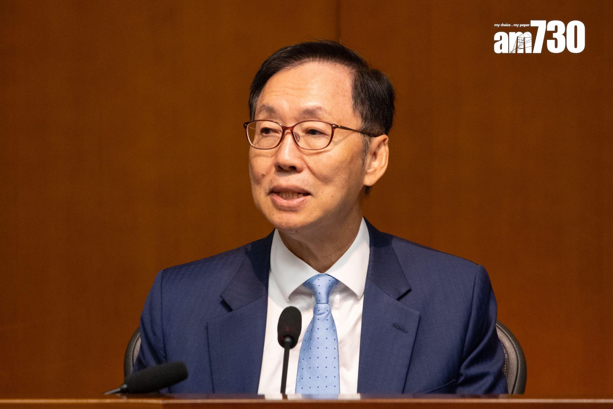 立法會內務委員會今日舉行年結記者會,由內會主席李慧琼及副主席陳健波匯報工作。(周令知攝)