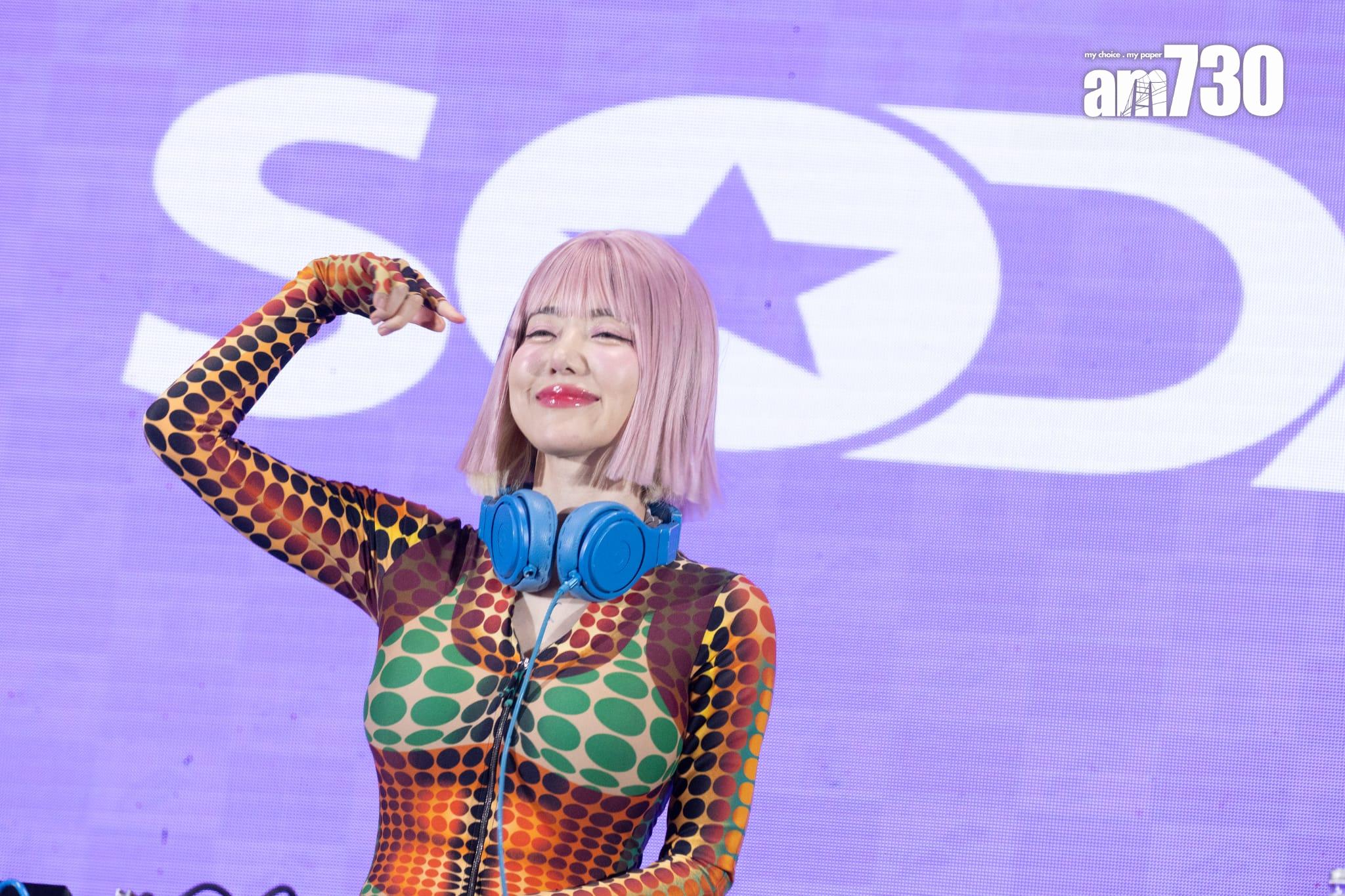 韓國火辣女神DJ SODA到亞博為DesignerCon活動擔任表演嘉賓。 (蘇文傑攝)