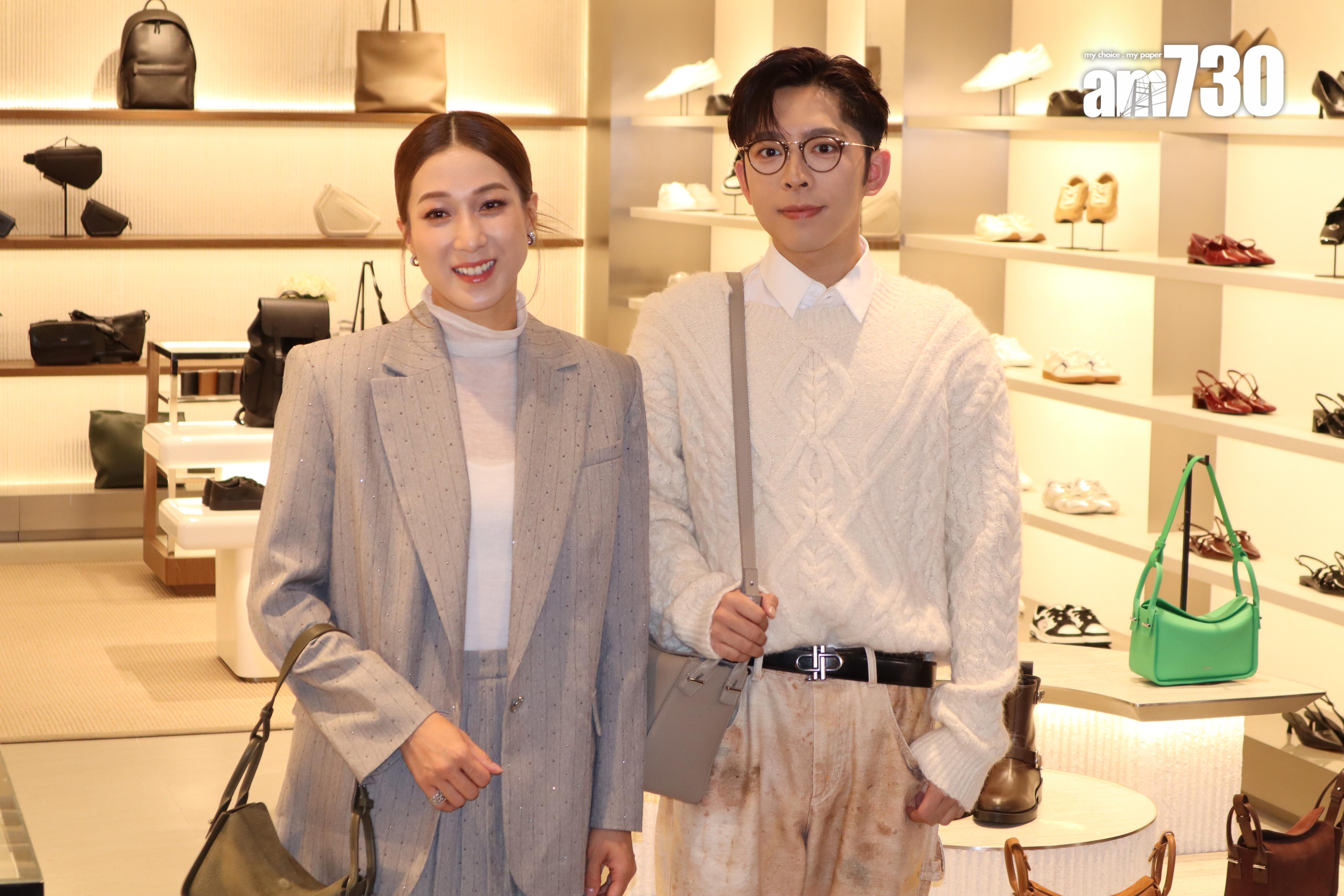 呂爵安與鍾嘉欣出席品牌活動。(娛樂組攝)