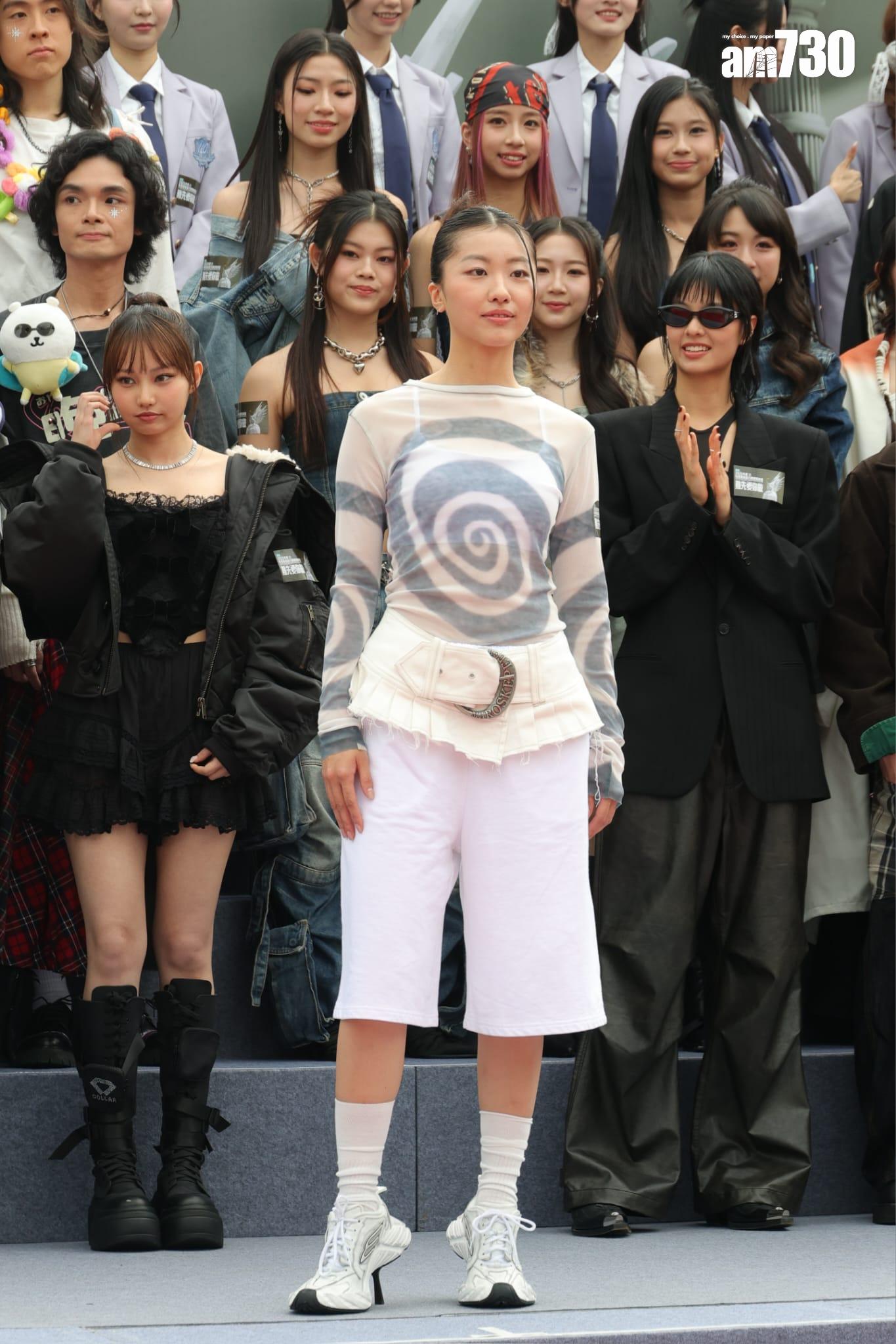 陳康場CONSTANCE首次出席叱咤記者會,心情緊張。(吳康琦攝)