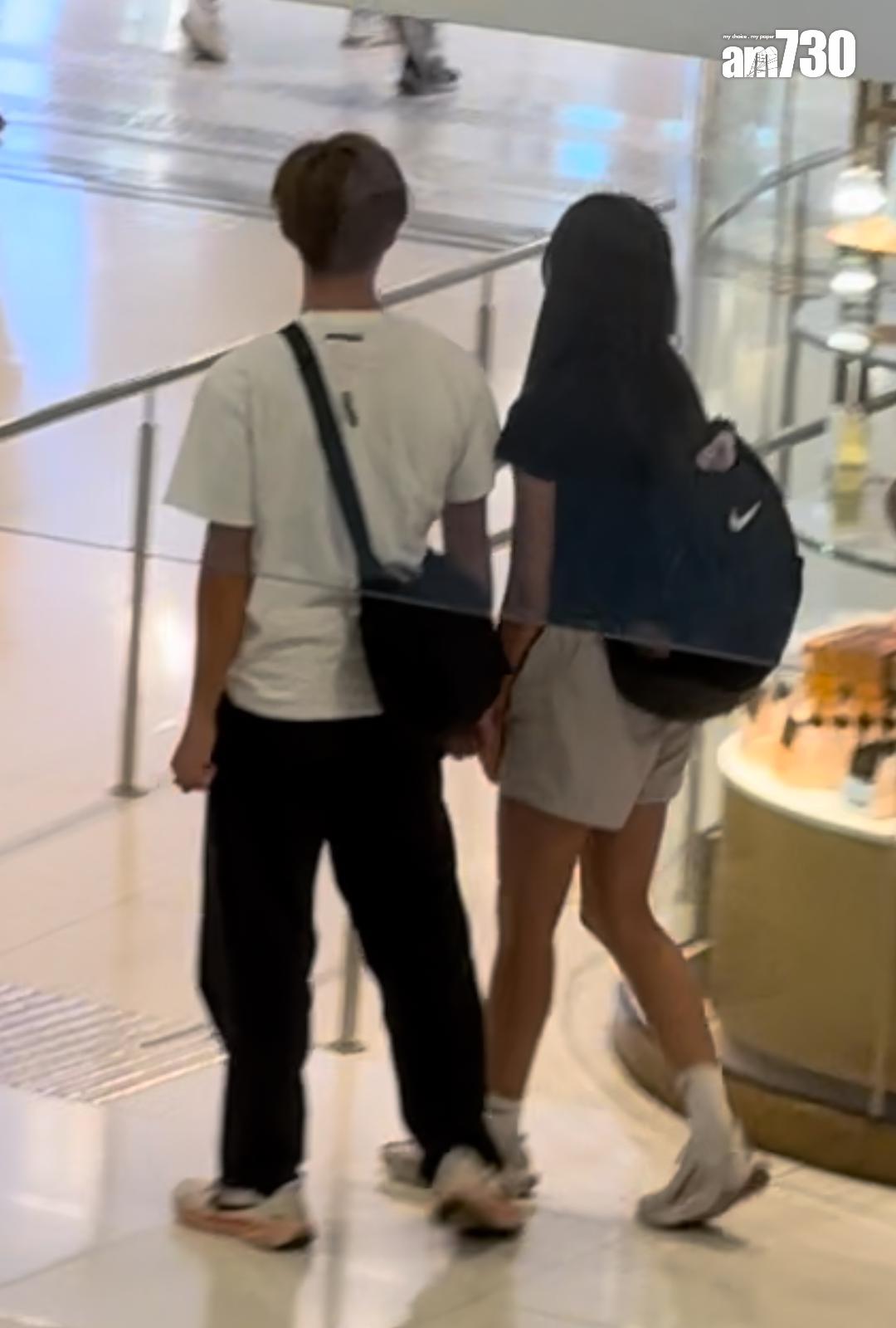 林銘夫一見女友立即十指緊扣。 (娛樂組攝)