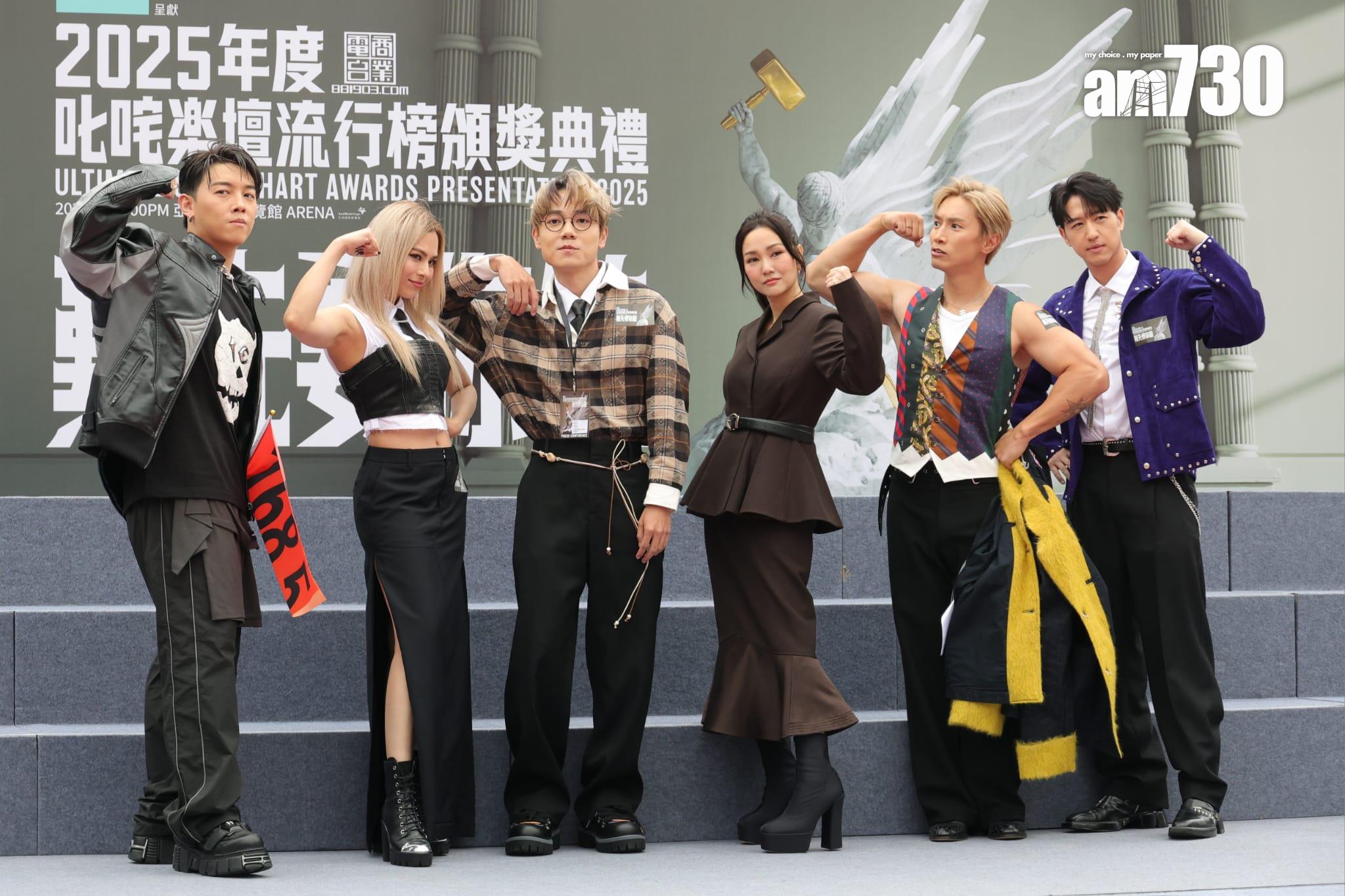 一眾歌手出席叱咤記者會。(吳康琦攝)