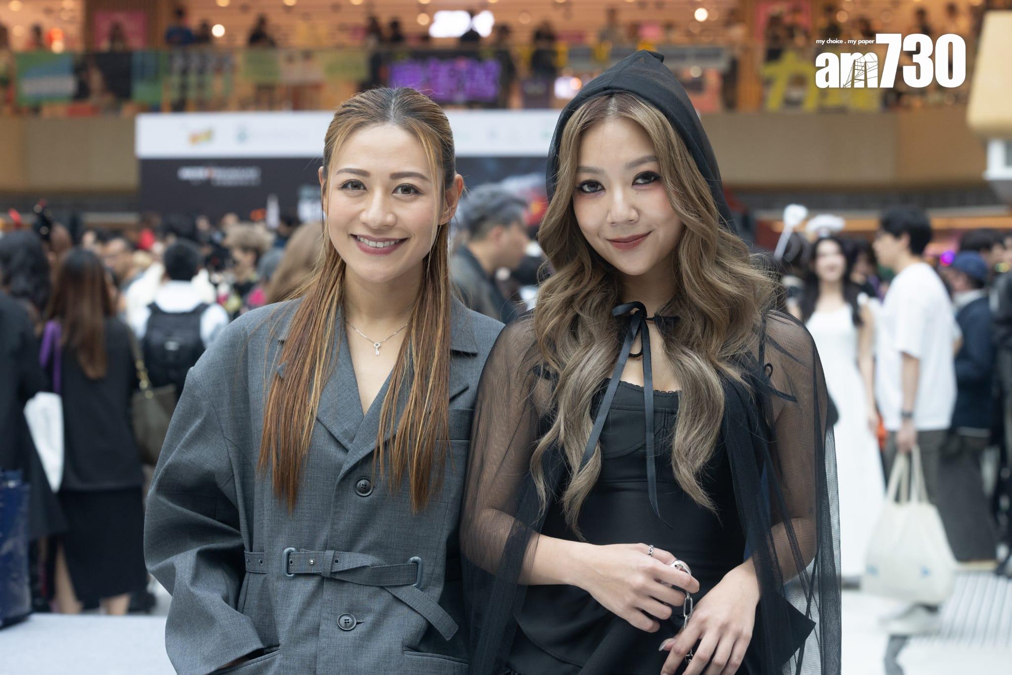 江若琳(Elanne)和何雁詩(Stephanie) 今日(29日)出席 《2025年度新城勁爆頒獎典禮記者會》。(蘇文傑攝)