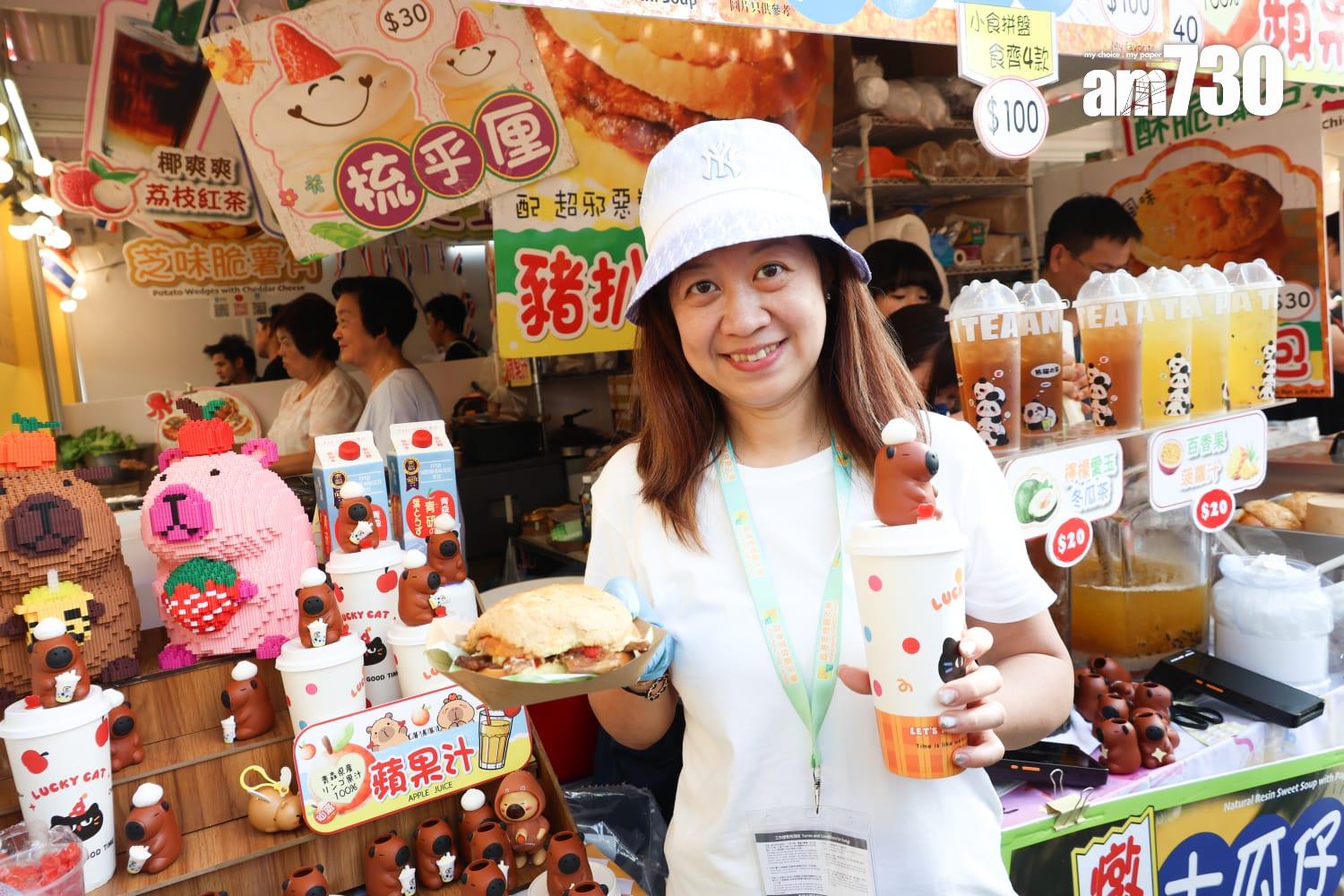 小食攤檔職員曾女士指周日人流比周六好一點。(周令知攝)