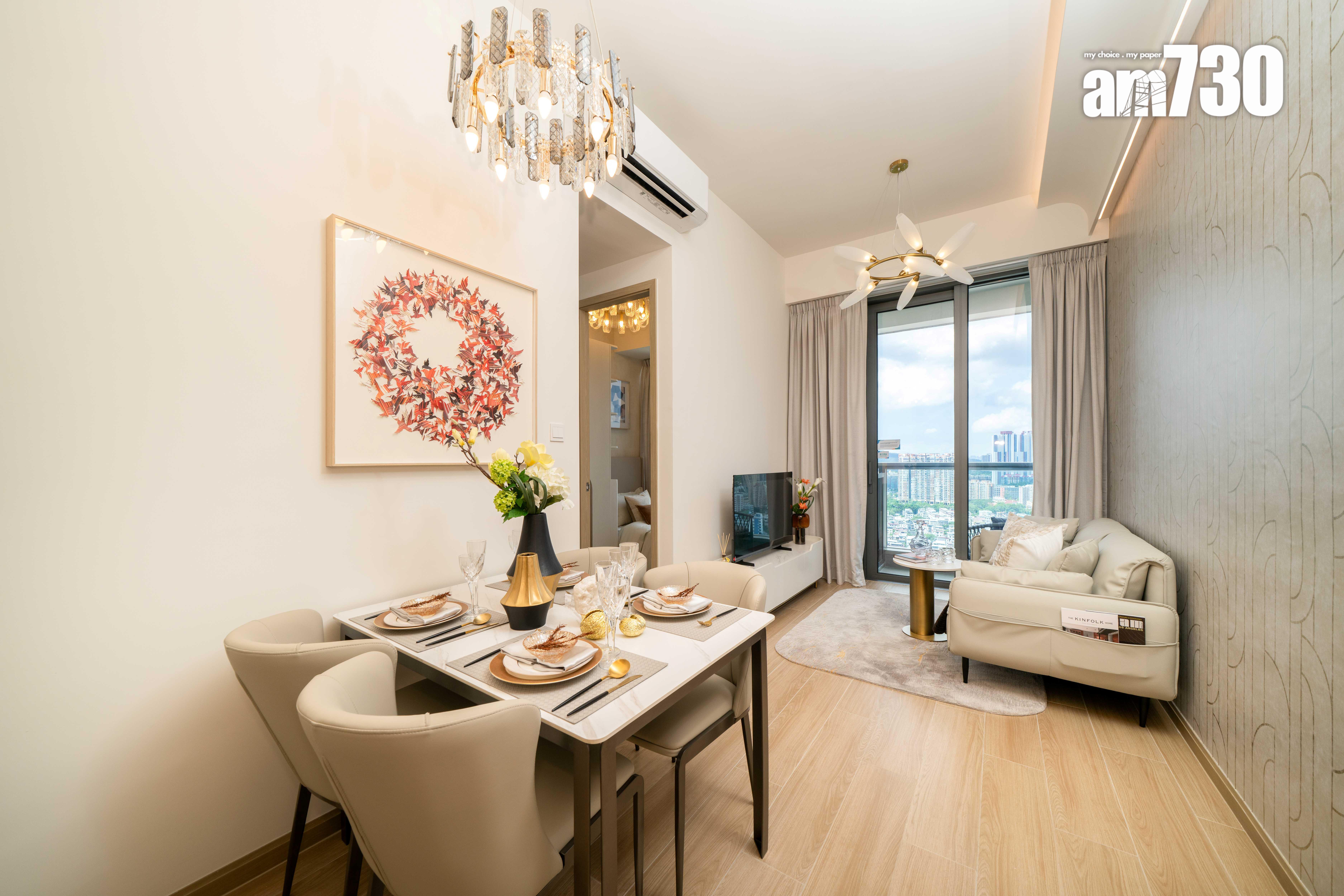 朗天峰現樓示範單位|539呎連裝修三房戶 大地色系主調(多圖)|元朗新盤