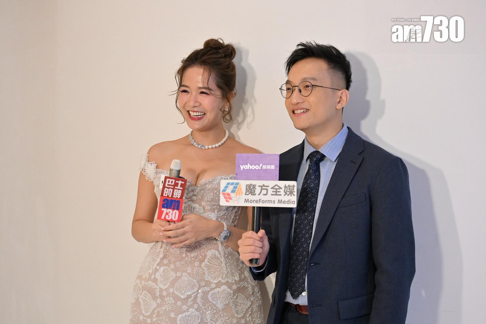 梁敏巧與Matt非常合襯,二人受訪時,不時耍花槍。(娛樂組攝)