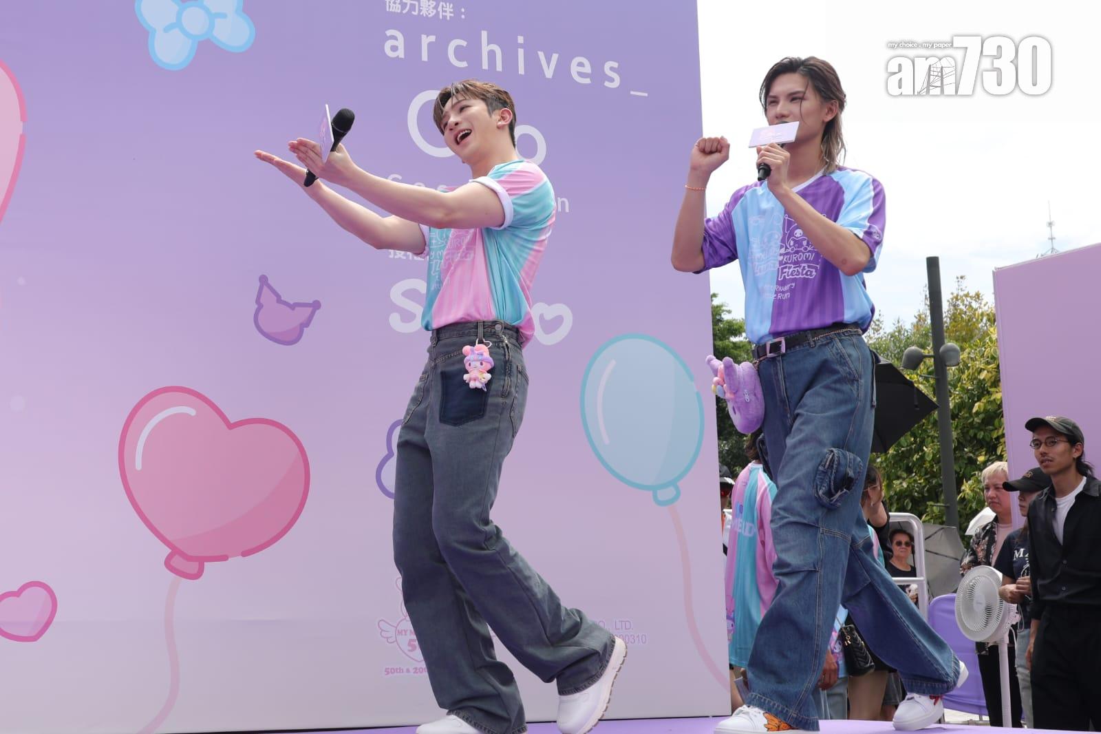 Jeremy與Anson Lo一齊出席活動,更穿上粉色系烈的主題服飾。(林俊源攝)