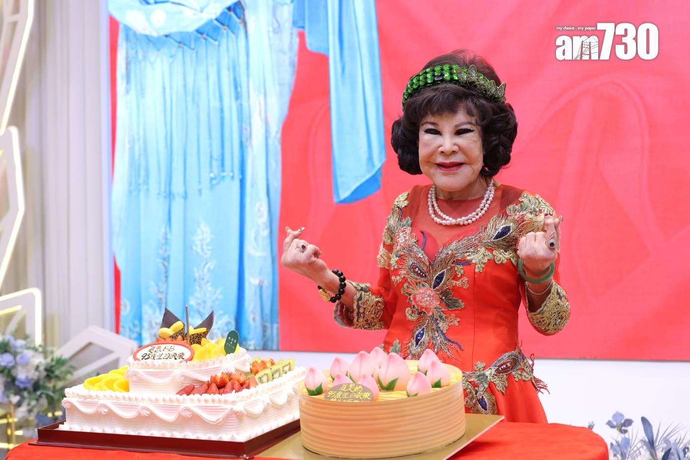 黃夏蕙95歲壽宴,表現精靈。(林俊源攝)