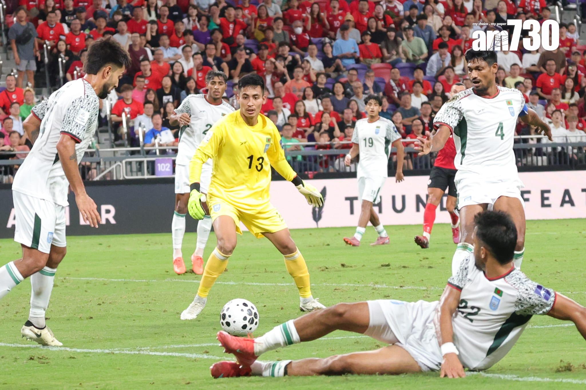 港隊祖連奴的攻門引起對手防線的混亂。(吳康琦攝)