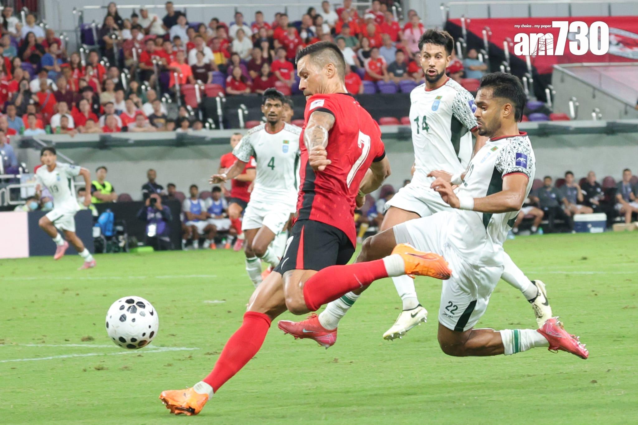 港隊的祖連奴左路窄位的攻門。(吳康琦攝)