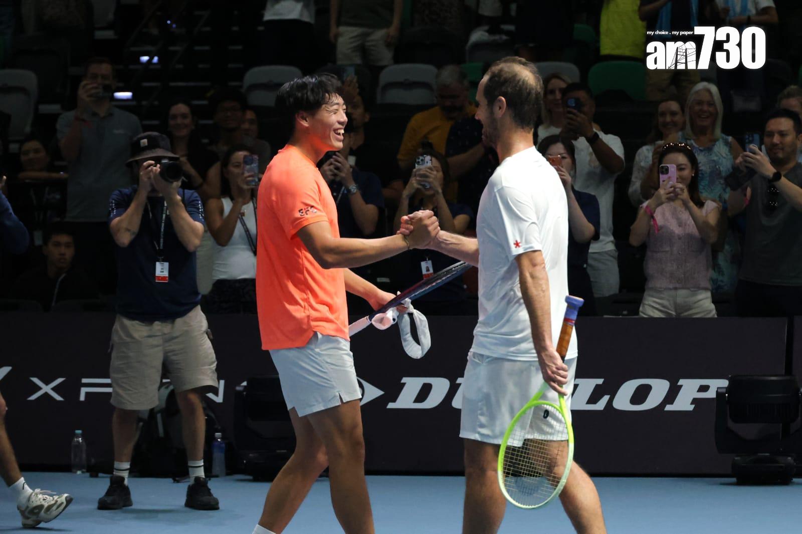 黃澤林在排名賽擊敗加斯基特。(林俊源攝)