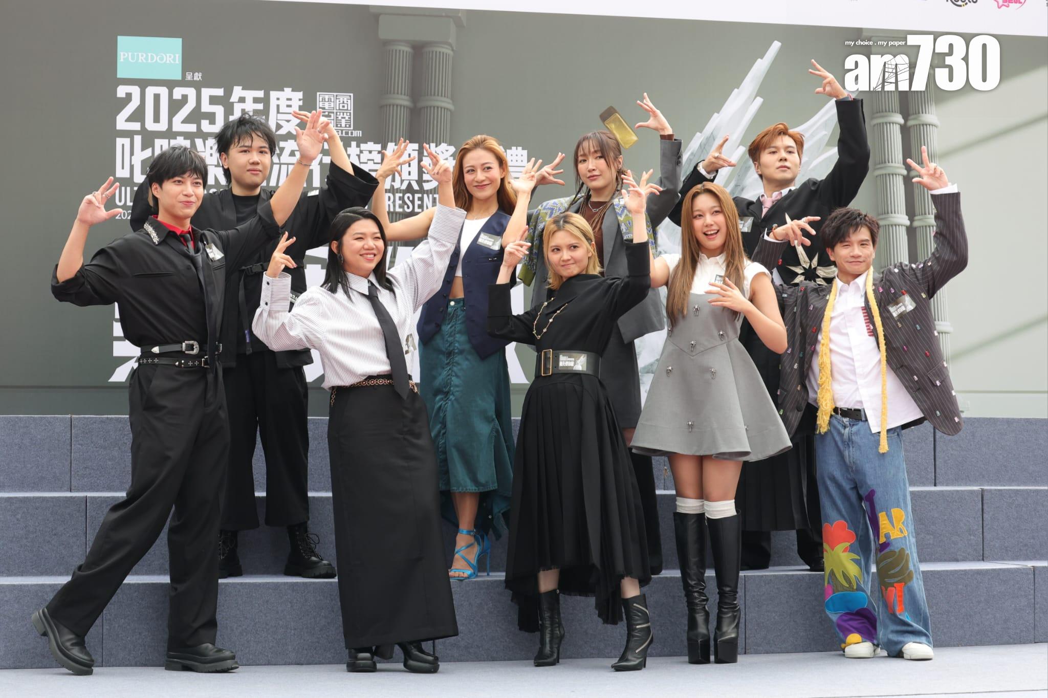 吳業坤、鄧小巧、江若琳、黃妍等、應智越、葉巧琳、釗峰、黃淑蔓等。(吳康琦攝)