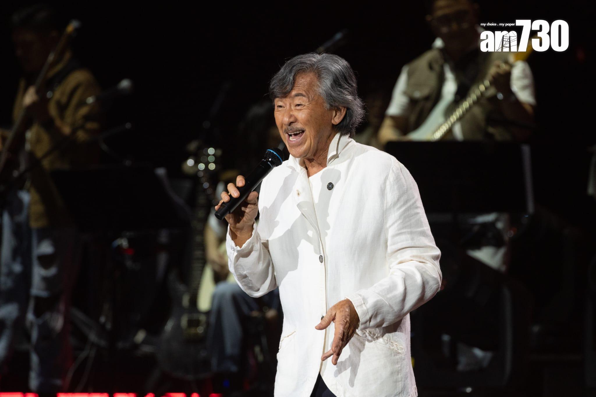 林子祥和葉蒨文紅館演唱會尾場,阿Lam狀態大勇。(蘇文傑攝)