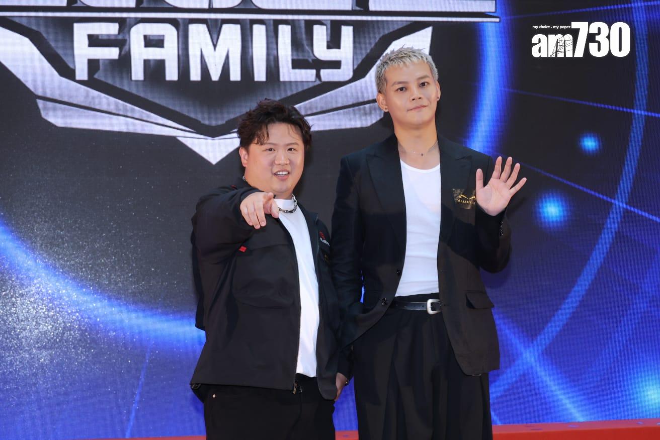保錡和肥仔出席《全民造星Family》記者會,保錡自認MakeVille最離譜的人。(林俊源攝)
