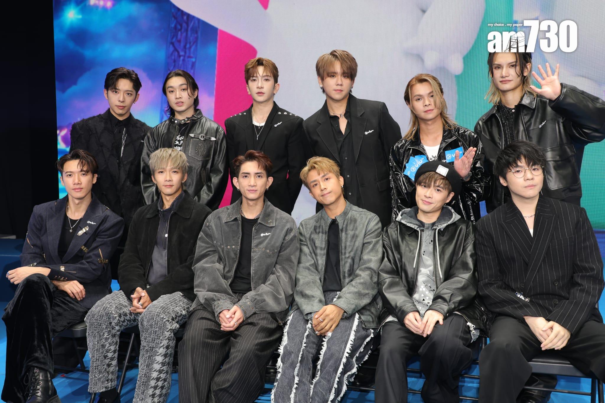 MIRROR出席《ViuTV 2026 節目巡禮》,受訪時互動十足,發放笑彈。(吳康琦攝)