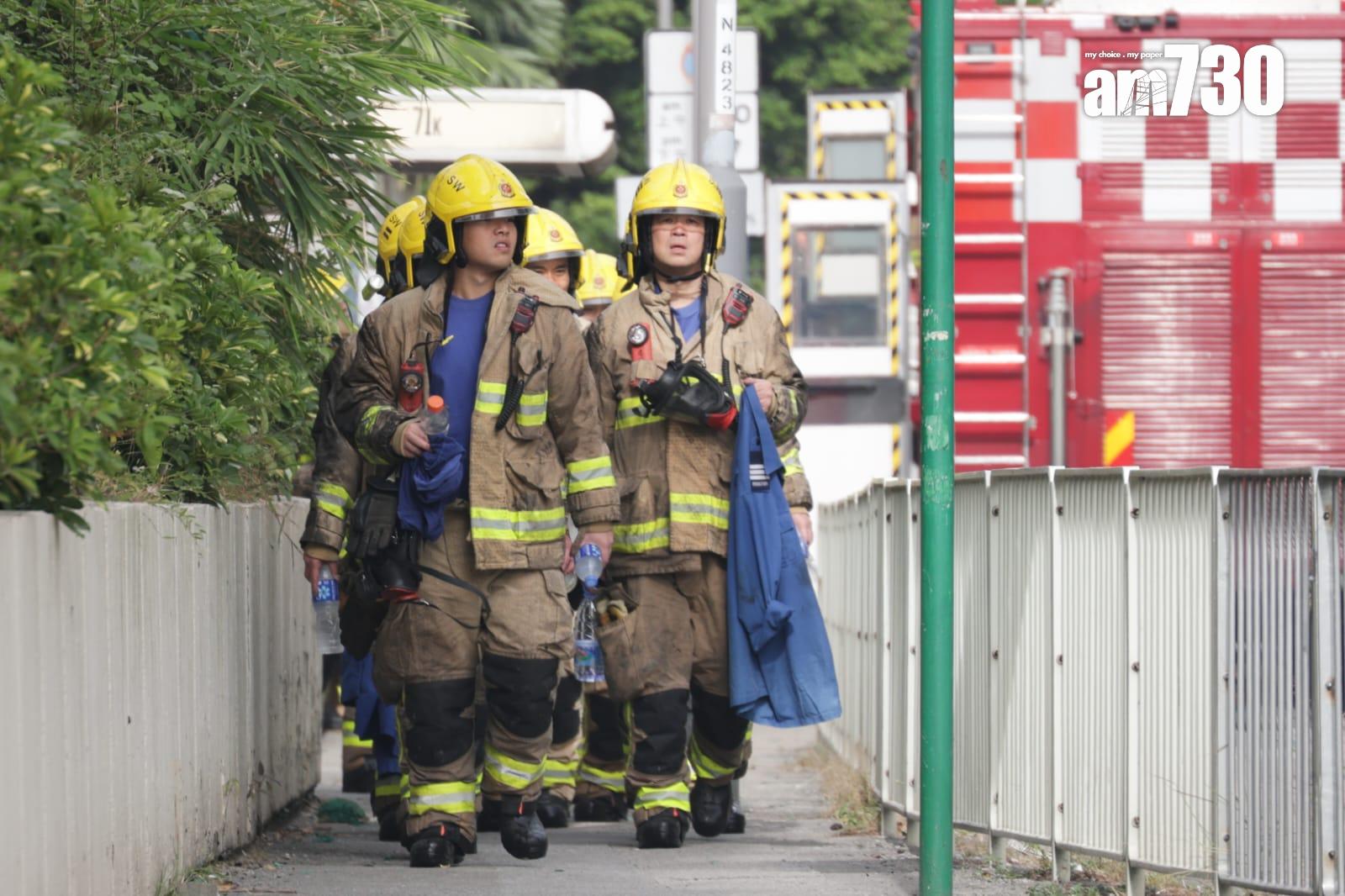 大埔宏福苑五級火現場情況。(吳康琦攝)