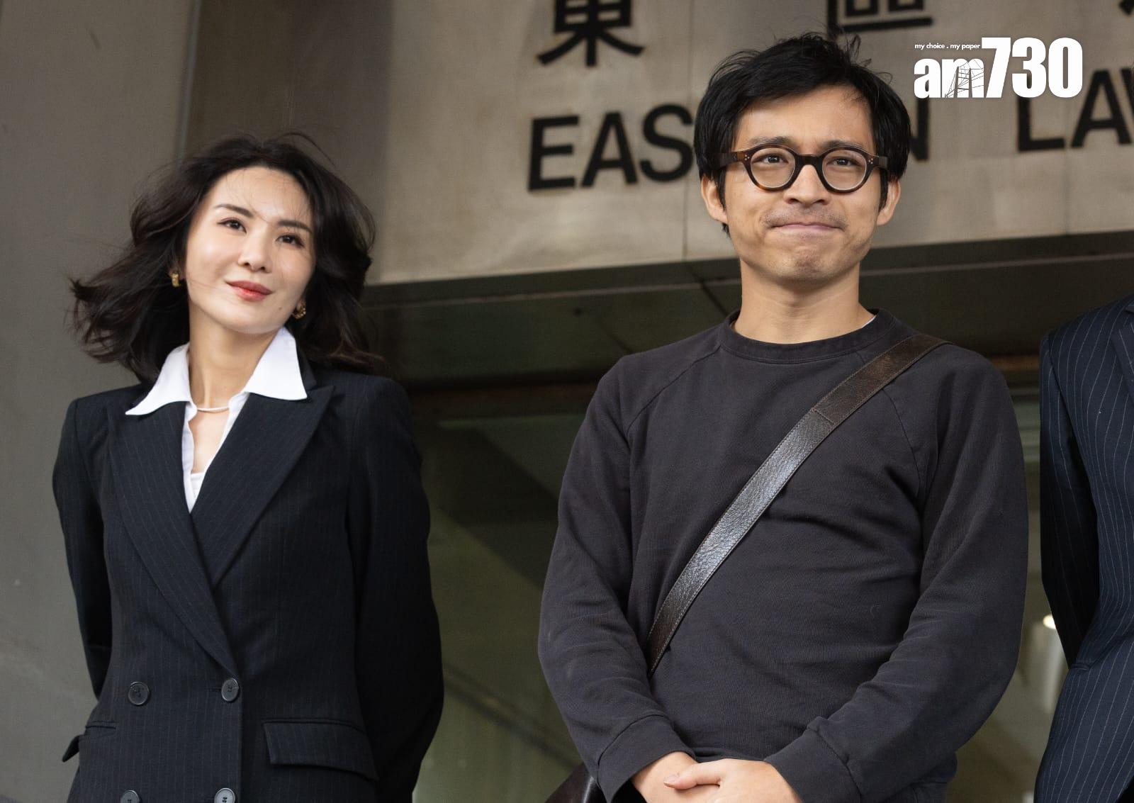 JPEX虛擬貨幣詐騙案,林作准以30萬保釋,於裕美及律師陪同下離開東區法院。(蘇文傑攝)